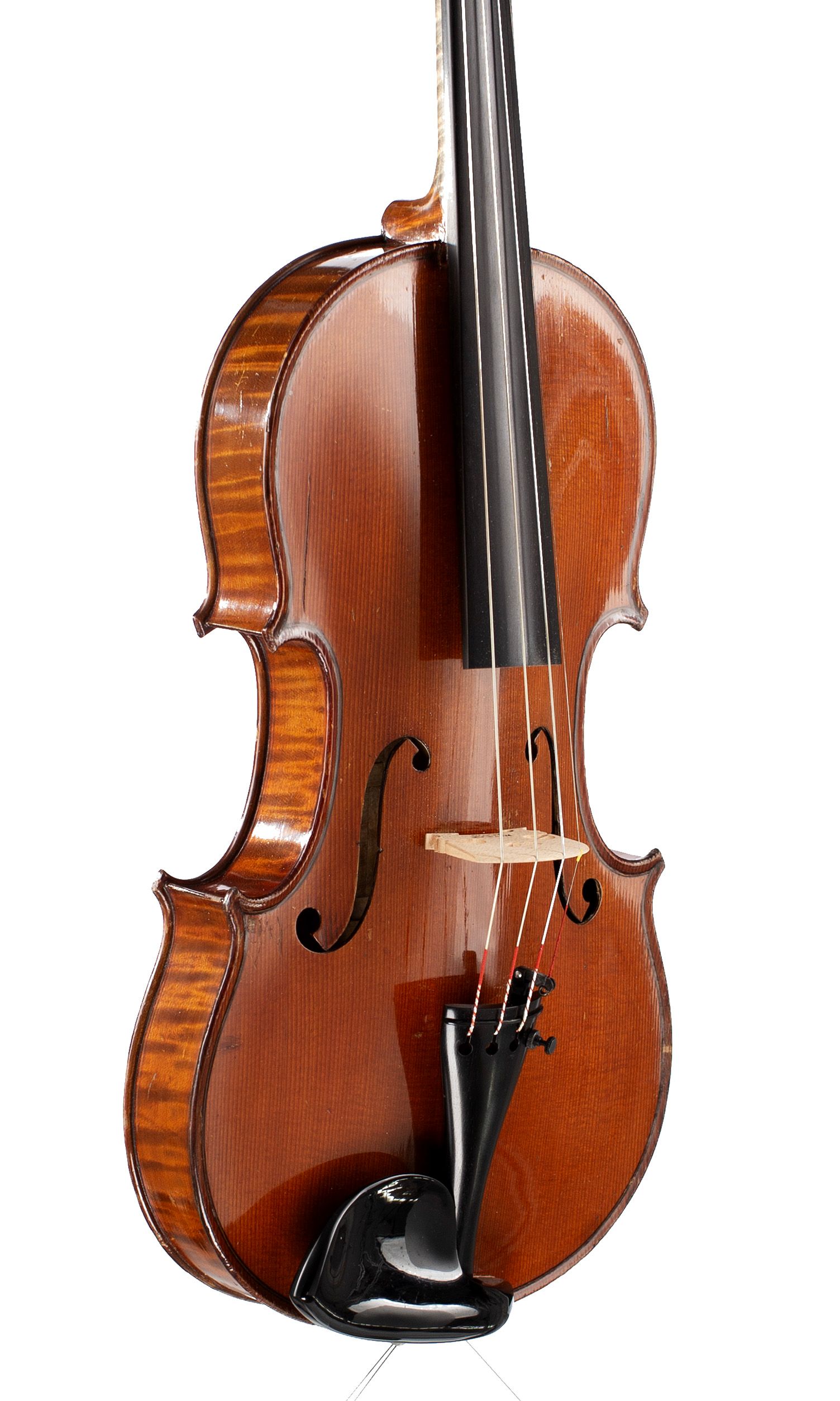 Violin by George Lotte, Mirecourt, circa 1890 — angled view, 40°