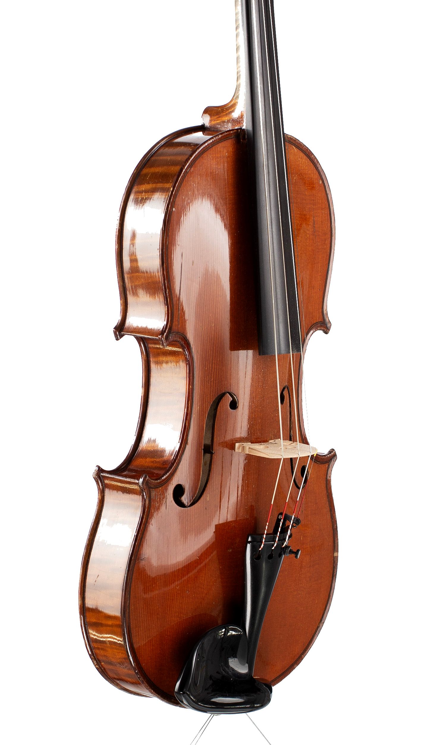Violin by George Lotte, Mirecourt, circa 1890 — angled view, 50°