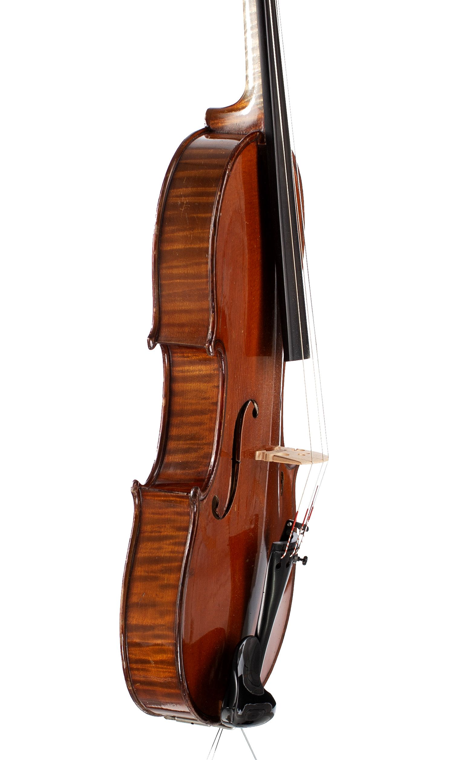 Violin by George Lotte, Mirecourt, circa 1890 — angled view, 70°