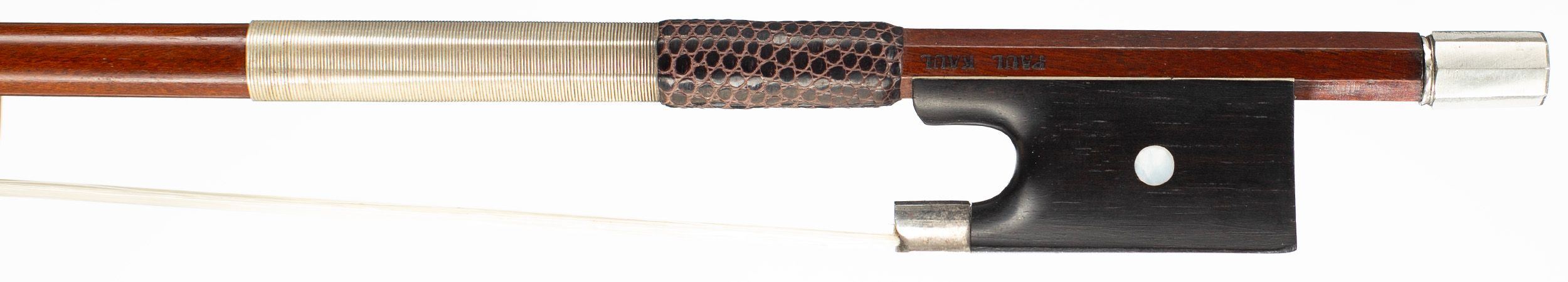 A silver-mounted violin bow by Cuniot Hury, Mirecourt, 1910 — frog