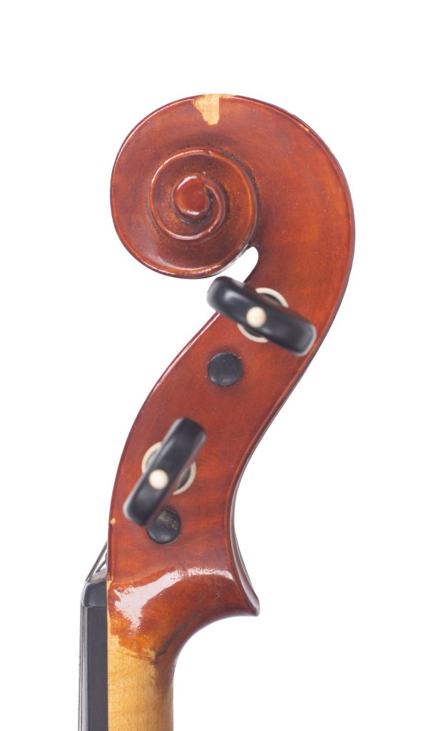 Violin by David Rubio, Oxford, 1979 — scroll