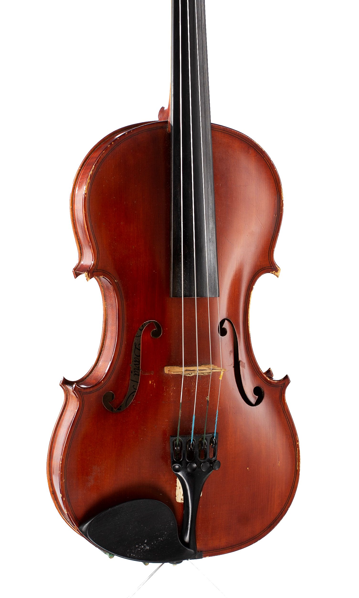 Violin by David Rubio, Oxford, 1979 — angled view, 20°