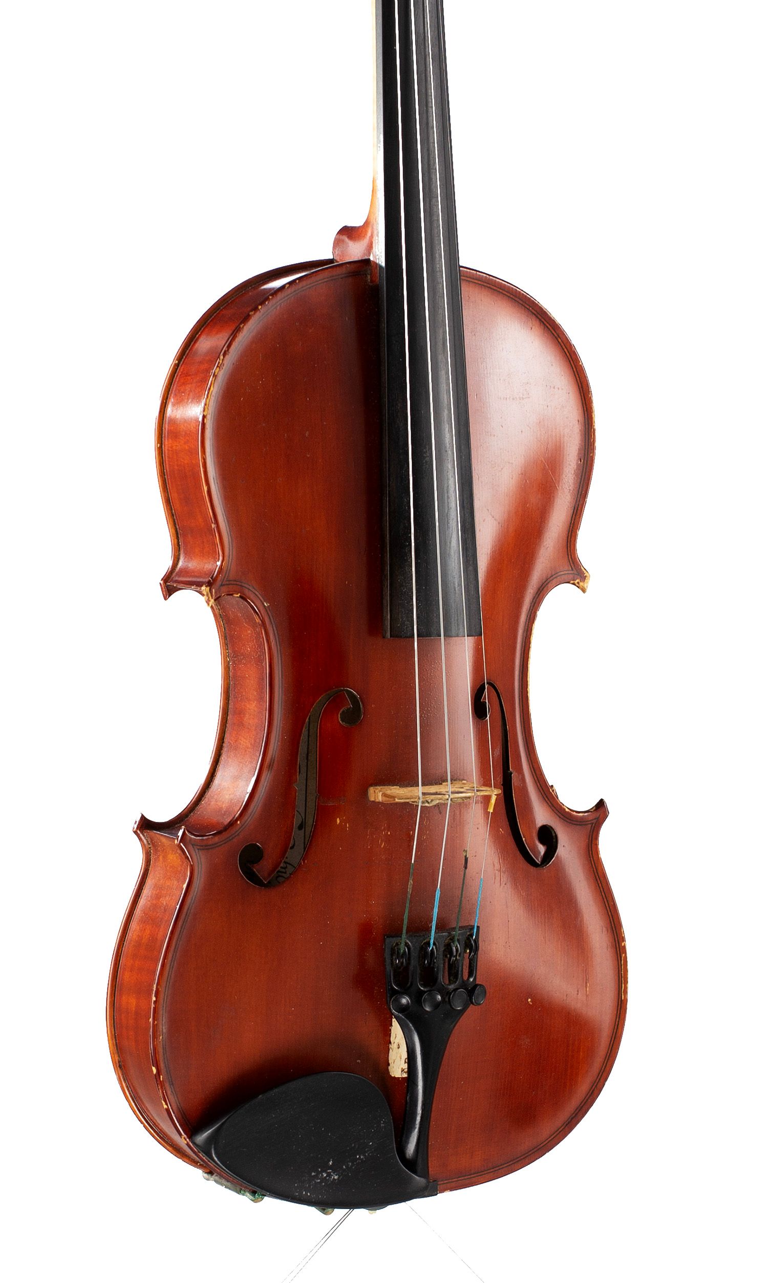 Violin by David Rubio, Oxford, 1979 — angled view, 30°