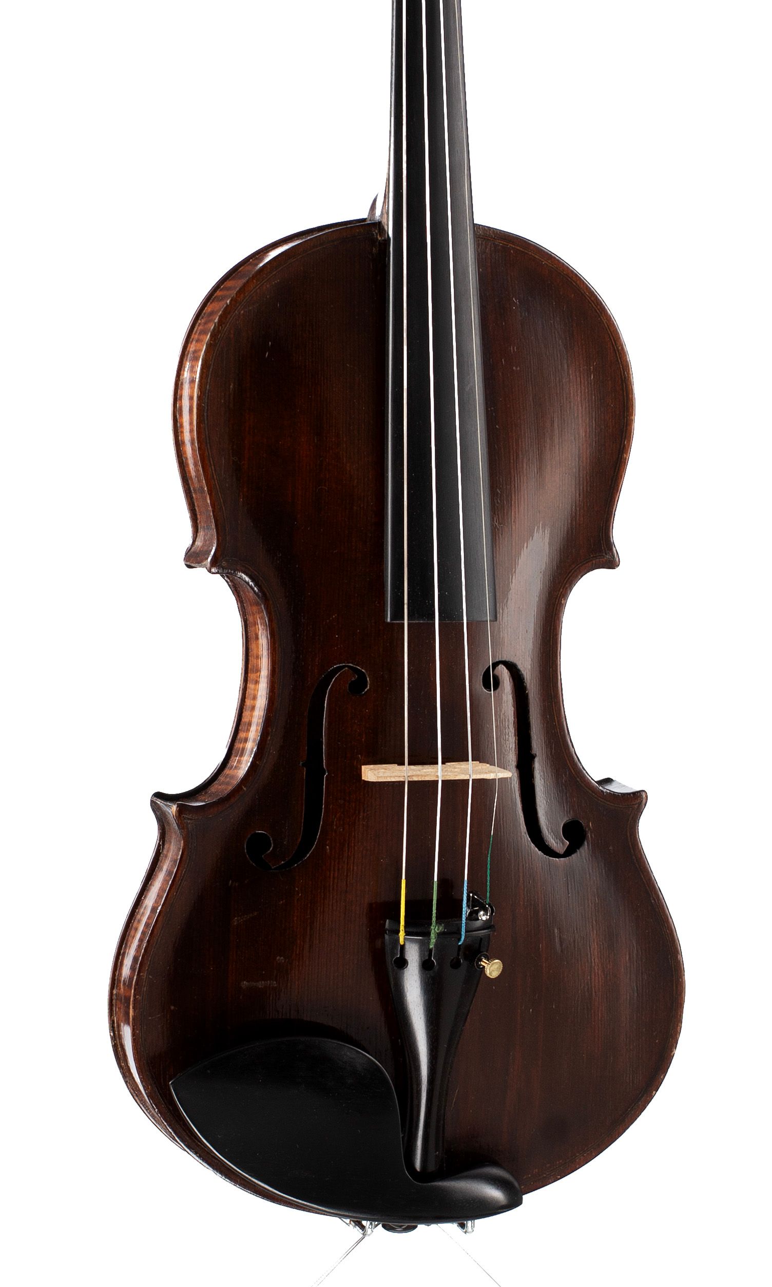 Violin by Biagio Marsigliese Caruana, Rome, 1912 — angled view, 20°