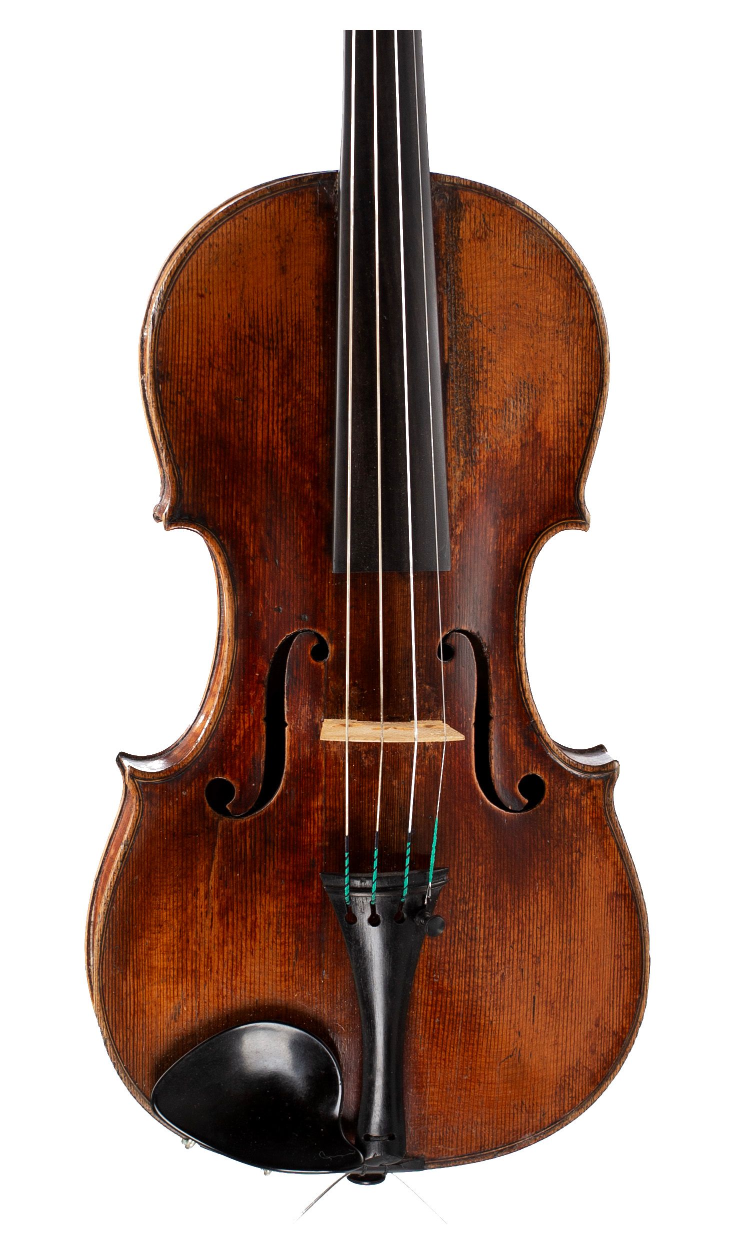 Violin by John Morris, Bath, 1790 — angled view, 10°