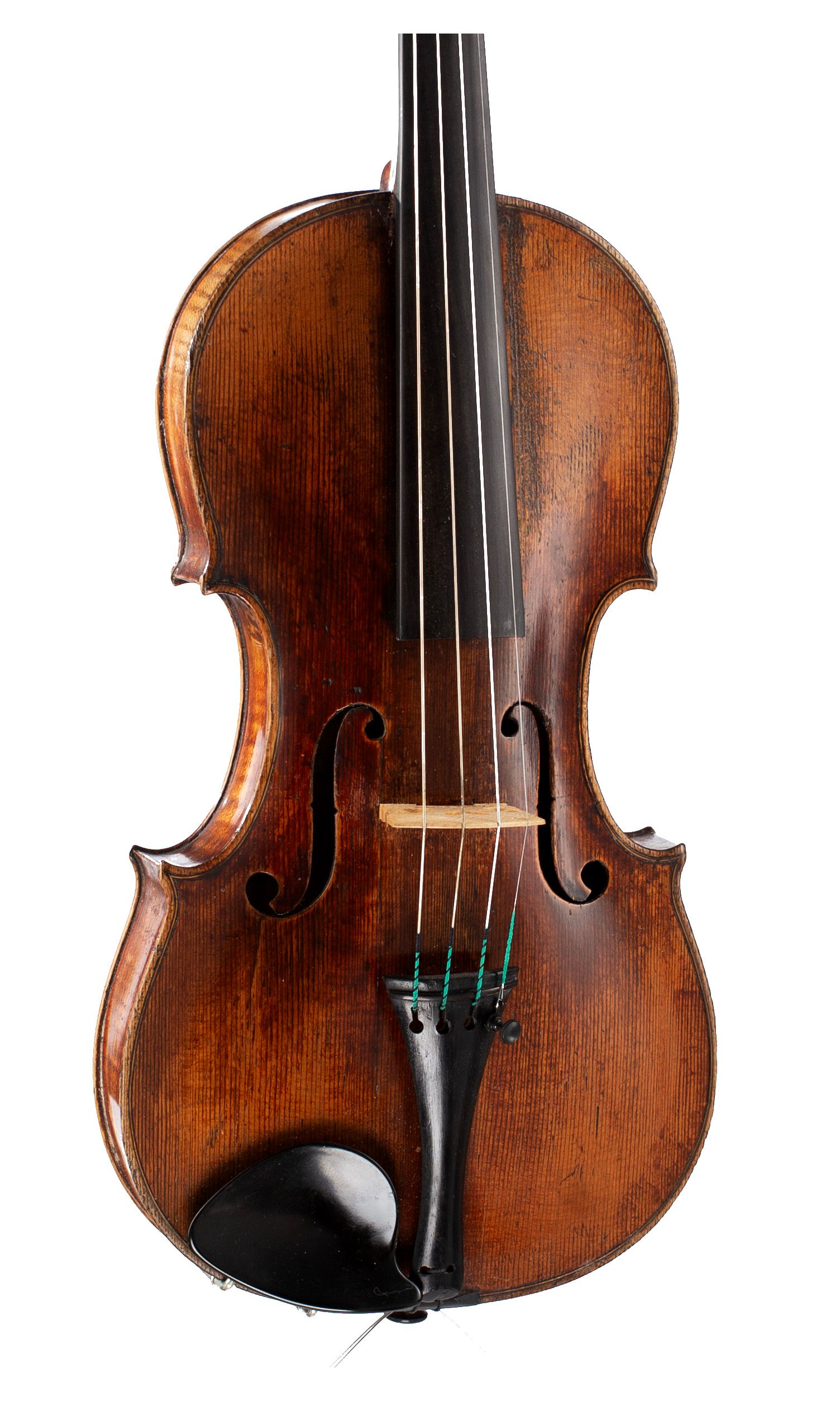 Violin by John Morris, Bath, 1790 — angled view, 20°