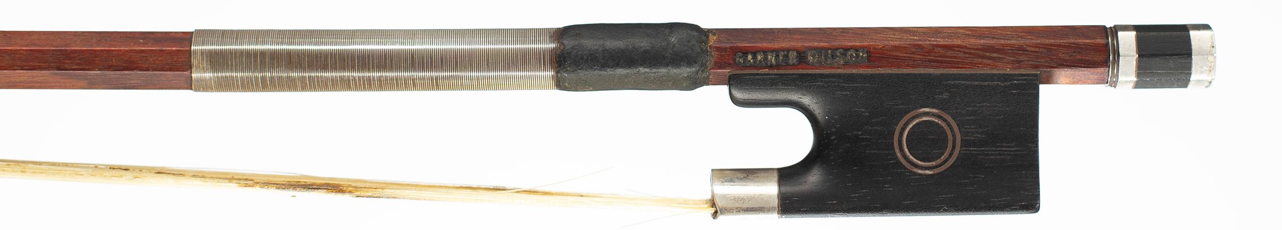 A silver-mounted viola bow by Garner Wilson — frog