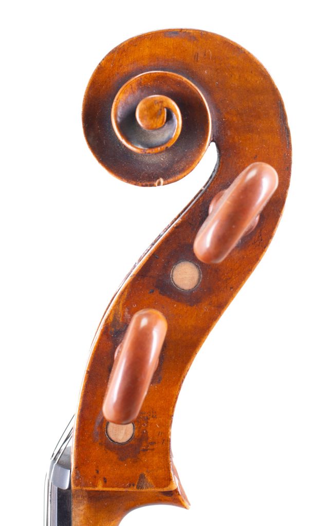 Cello by John Morrison, London, circa 1800 — scroll