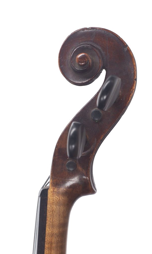 Violin by Joseph Ruddiman, Aberdeen, 1773 — scroll