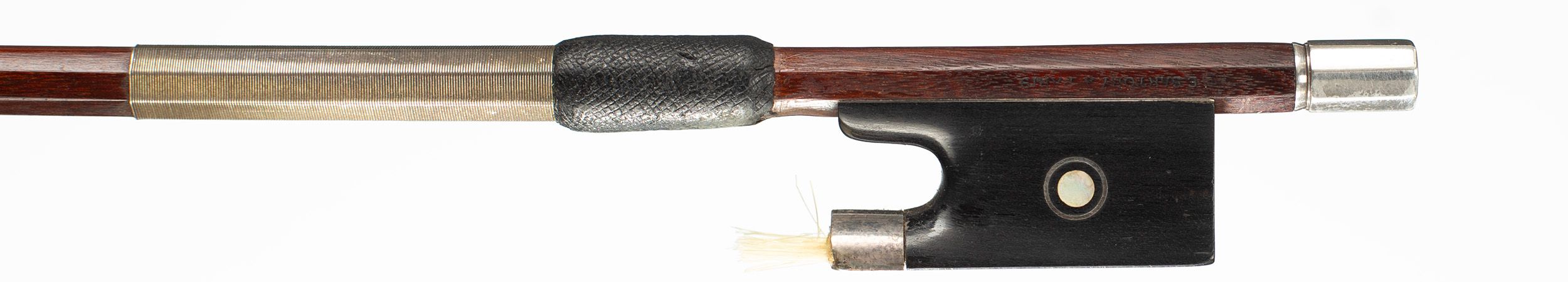 A silver-mounted violin bow by Eugène Sartory, Paris, circa 1920 — frog