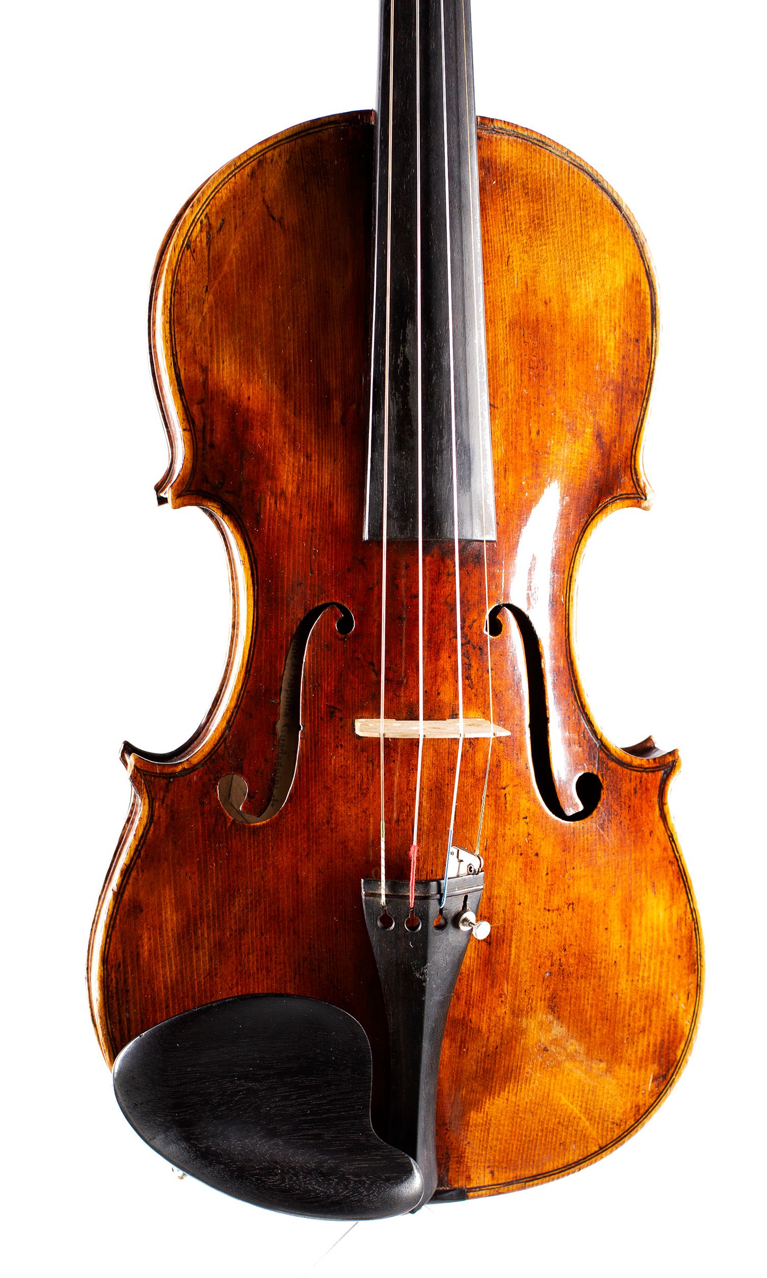 Violin by Giovanni Battista Guadagnini, Turin, circa 1771 — angled view, 10°