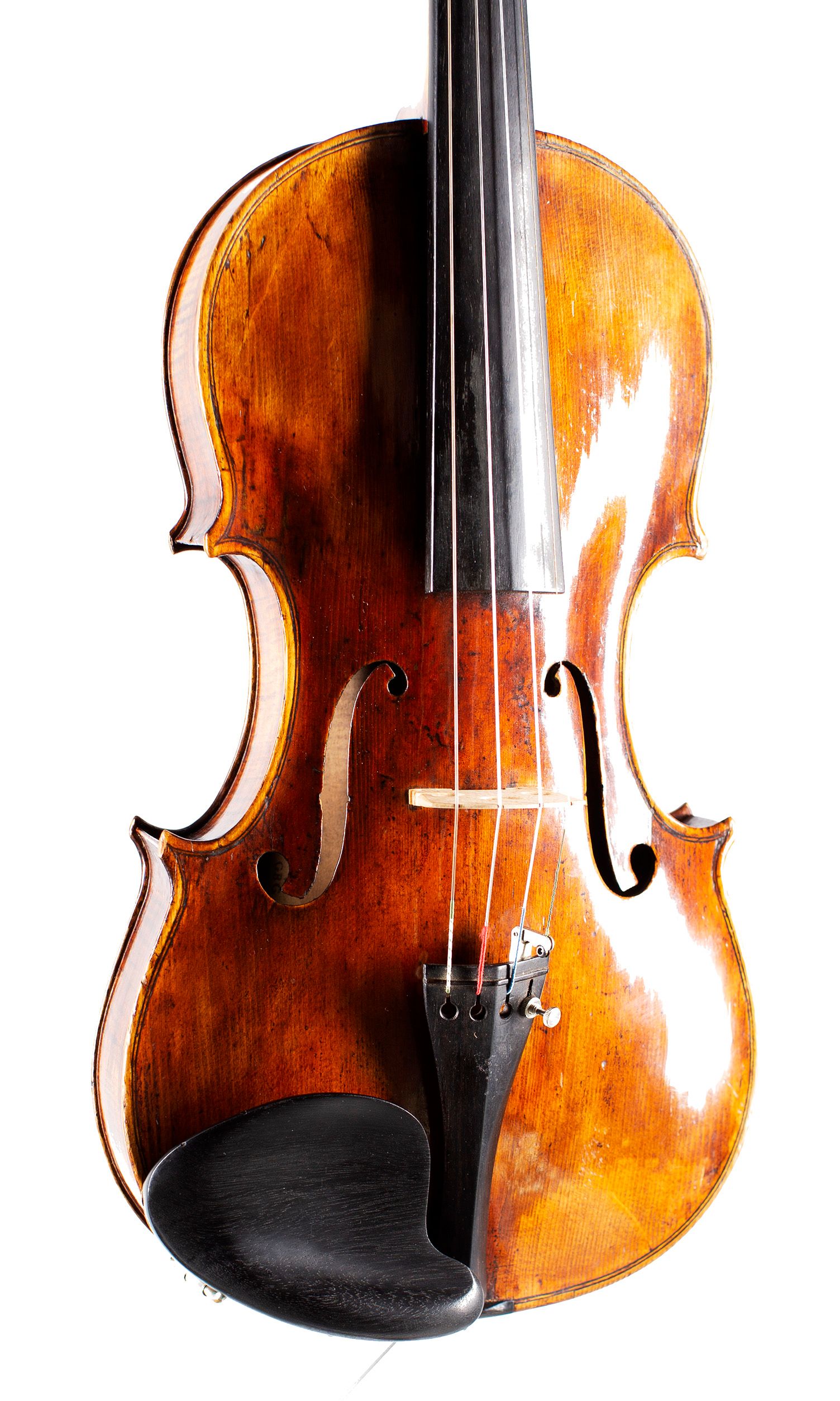 Violin by Giovanni Battista Guadagnini, Turin, circa 1771 — angled view, 20°