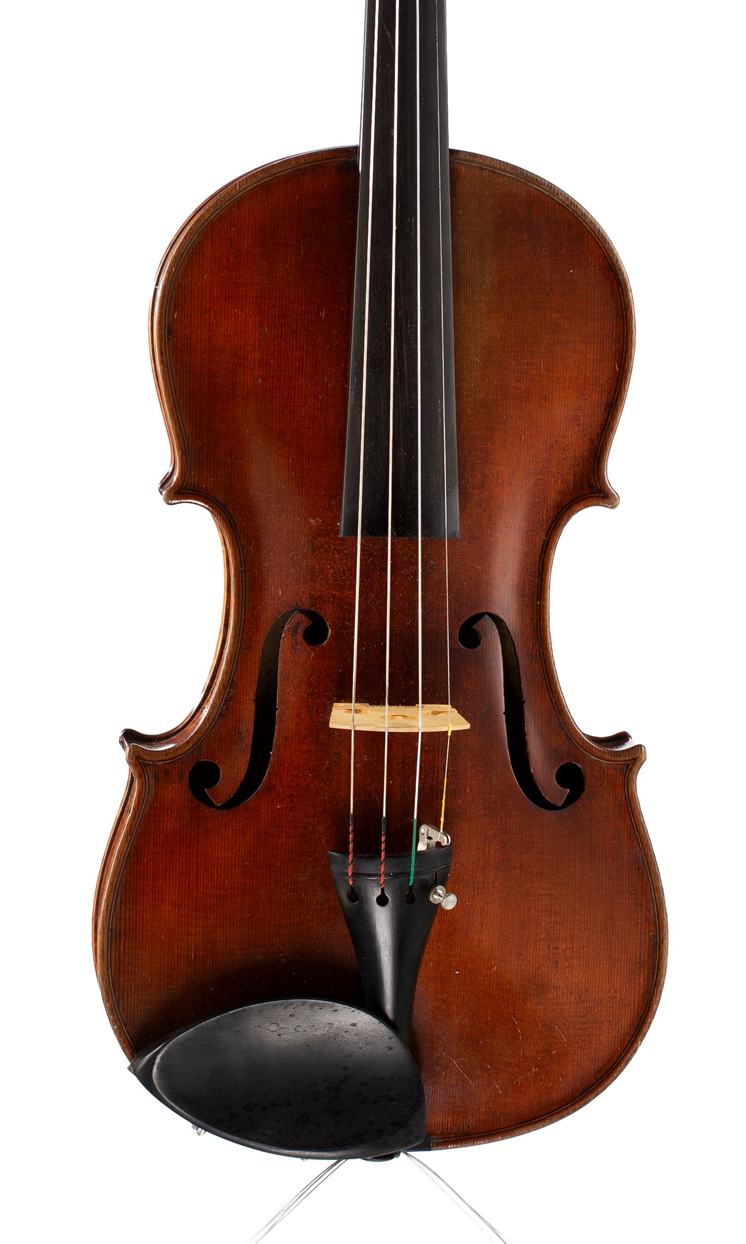 Violin, by Job Ardern, Wilmslow, circa 1875 — angled view, 10°