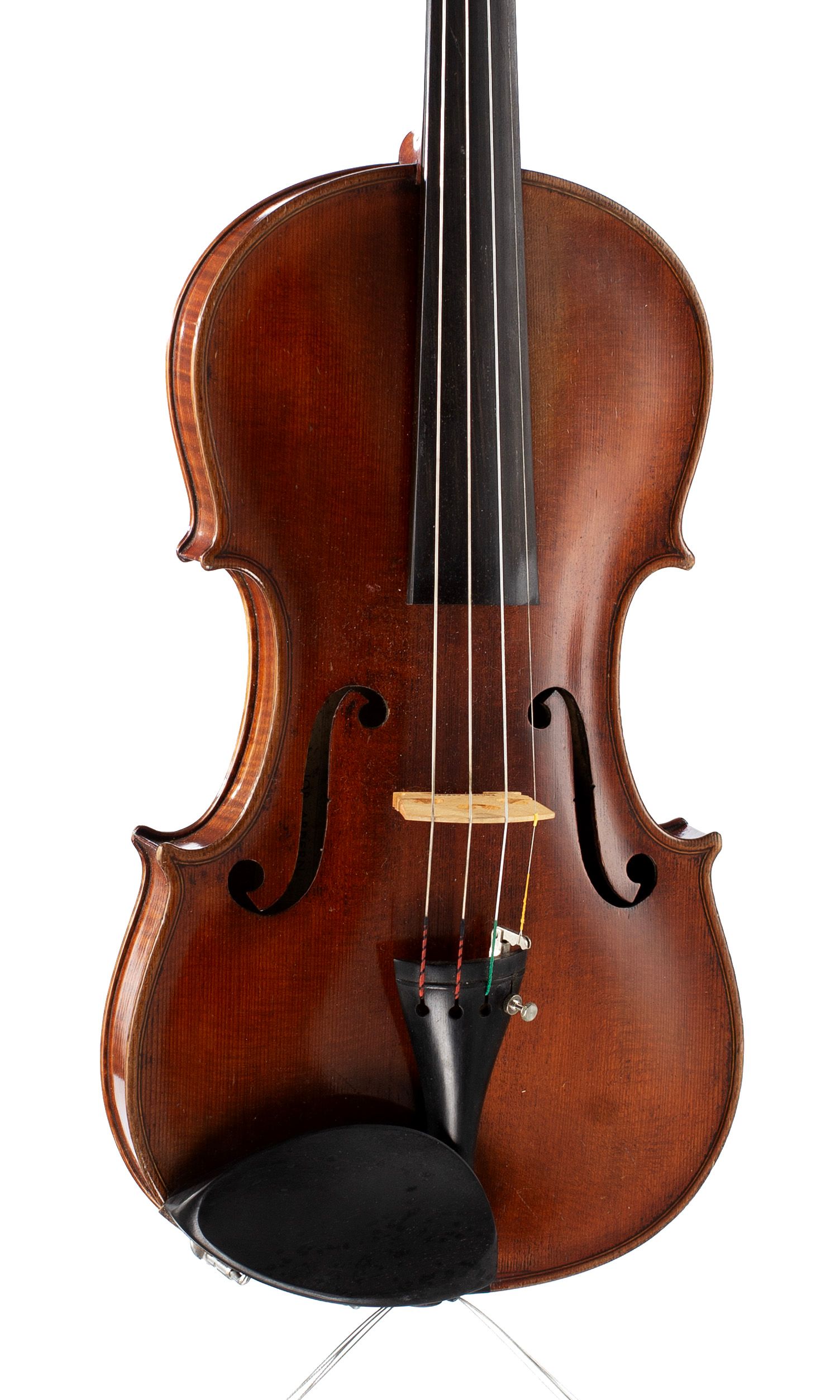 Violin, by Job Ardern, Wilmslow, circa 1875 — angled view, 20°