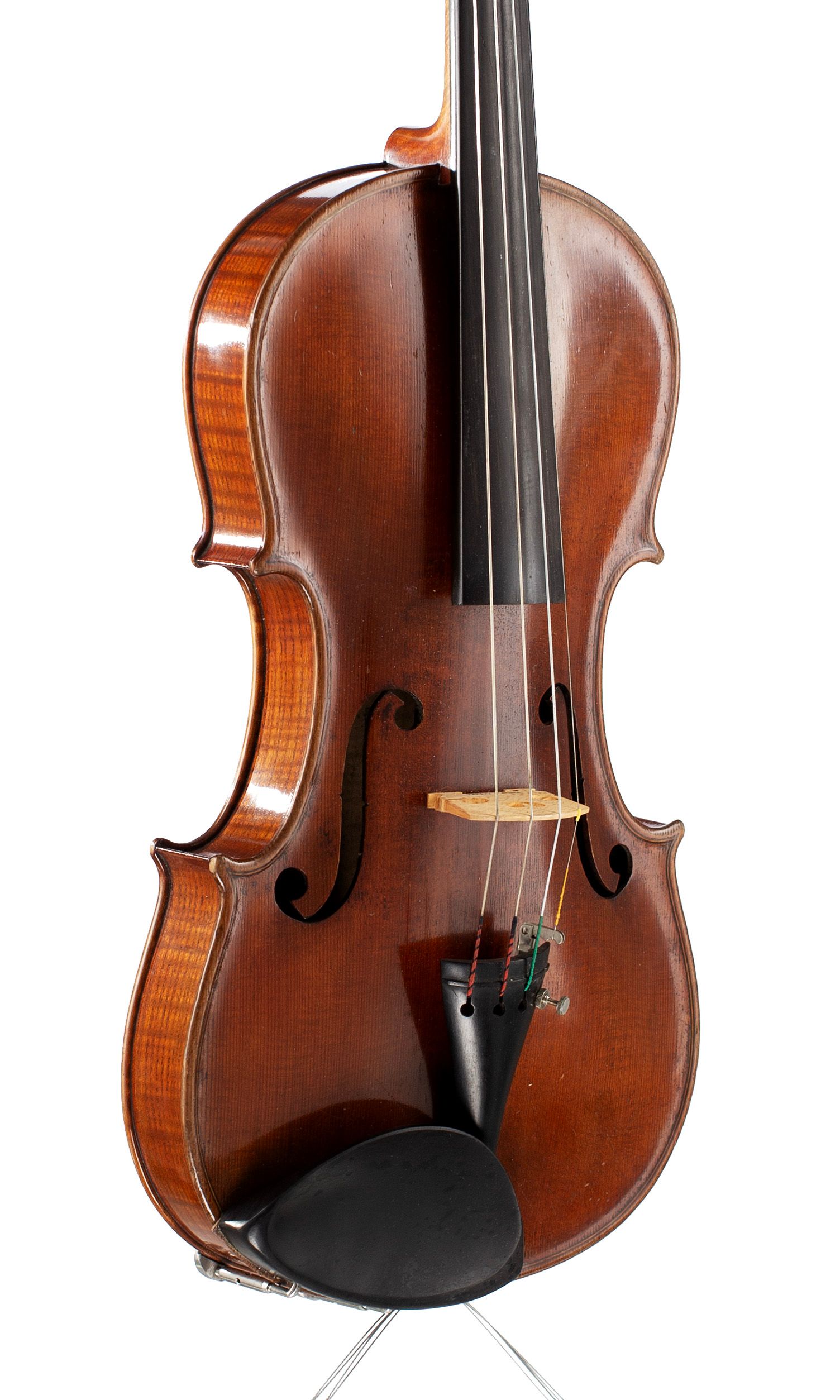 Violin, by Job Ardern, Wilmslow, circa 1875 — angled view, 40°