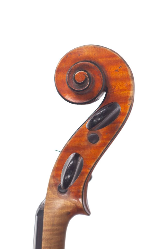 Violin, Workshop of Grandjon, Mirecourt, circa 1860 — scroll
