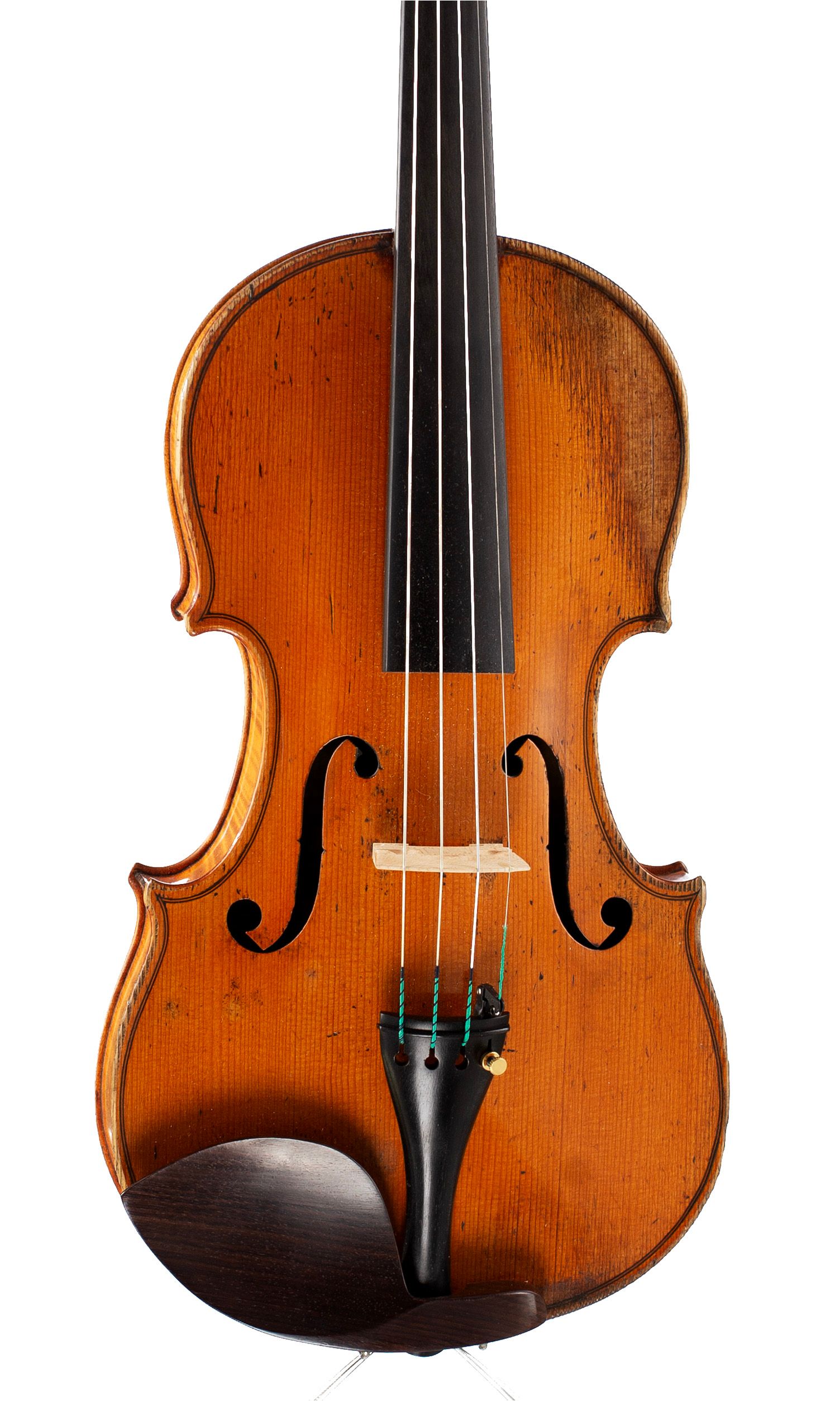 Violin, Workshop of Grandjon, Mirecourt, circa 1860 — angled view, 10°