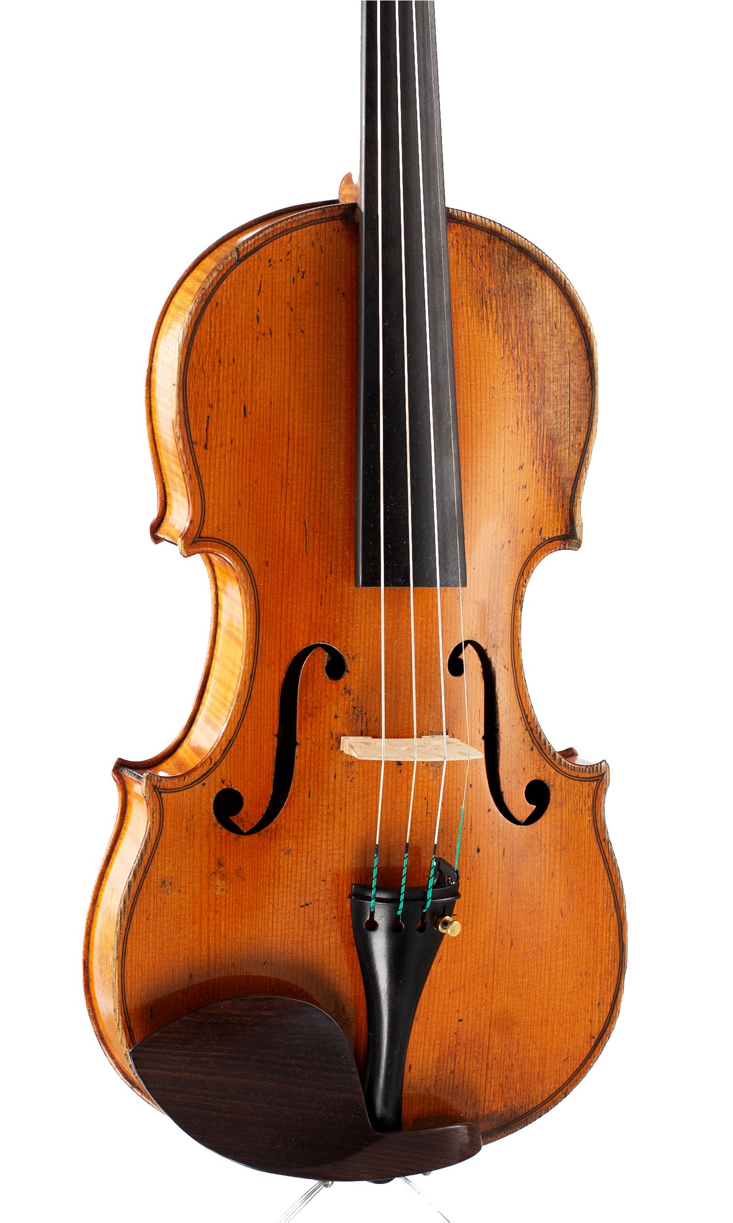 Violin, Workshop of Grandjon, Mirecourt, circa 1860 — angled view, 20°