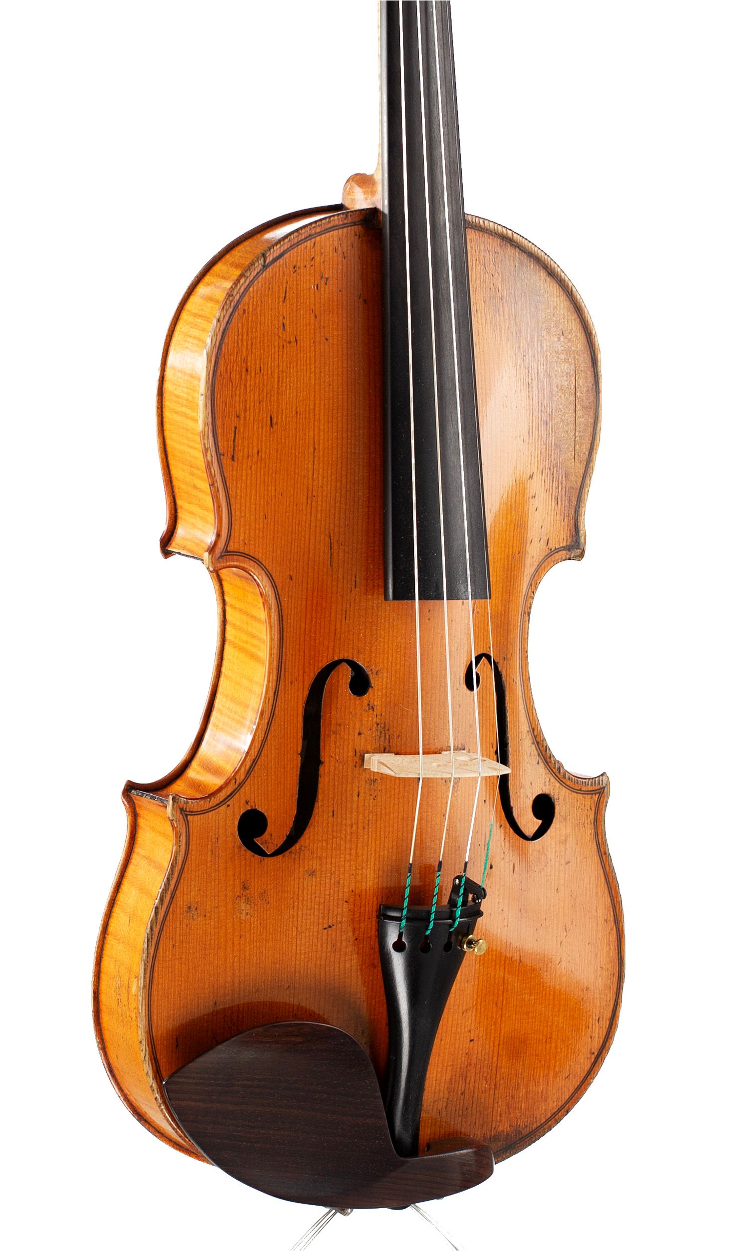 Violin, Workshop of Grandjon, Mirecourt, circa 1860 — angled view, 30°