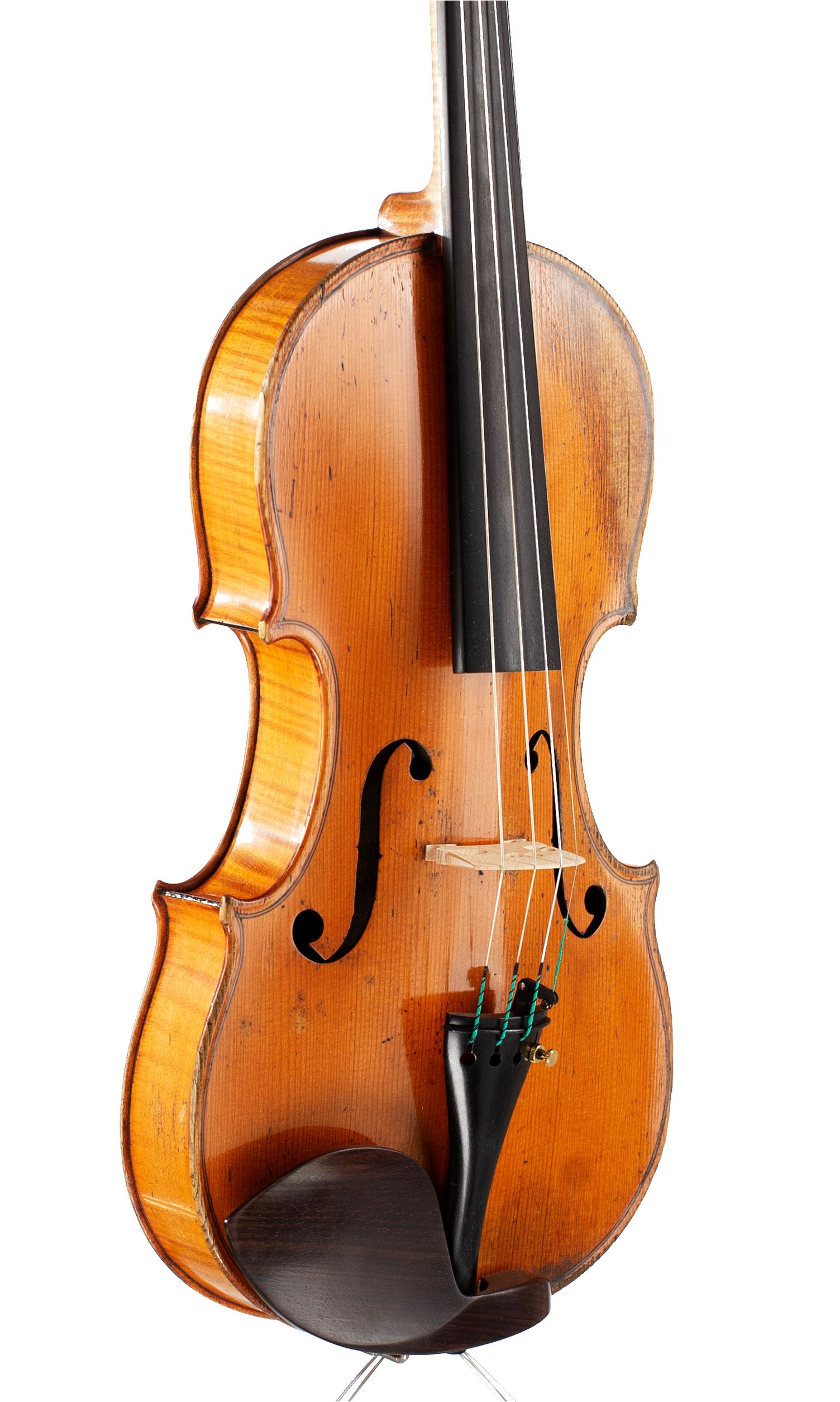 Violin, Workshop of Grandjon, Mirecourt, circa 1860 — angled view, 40°
