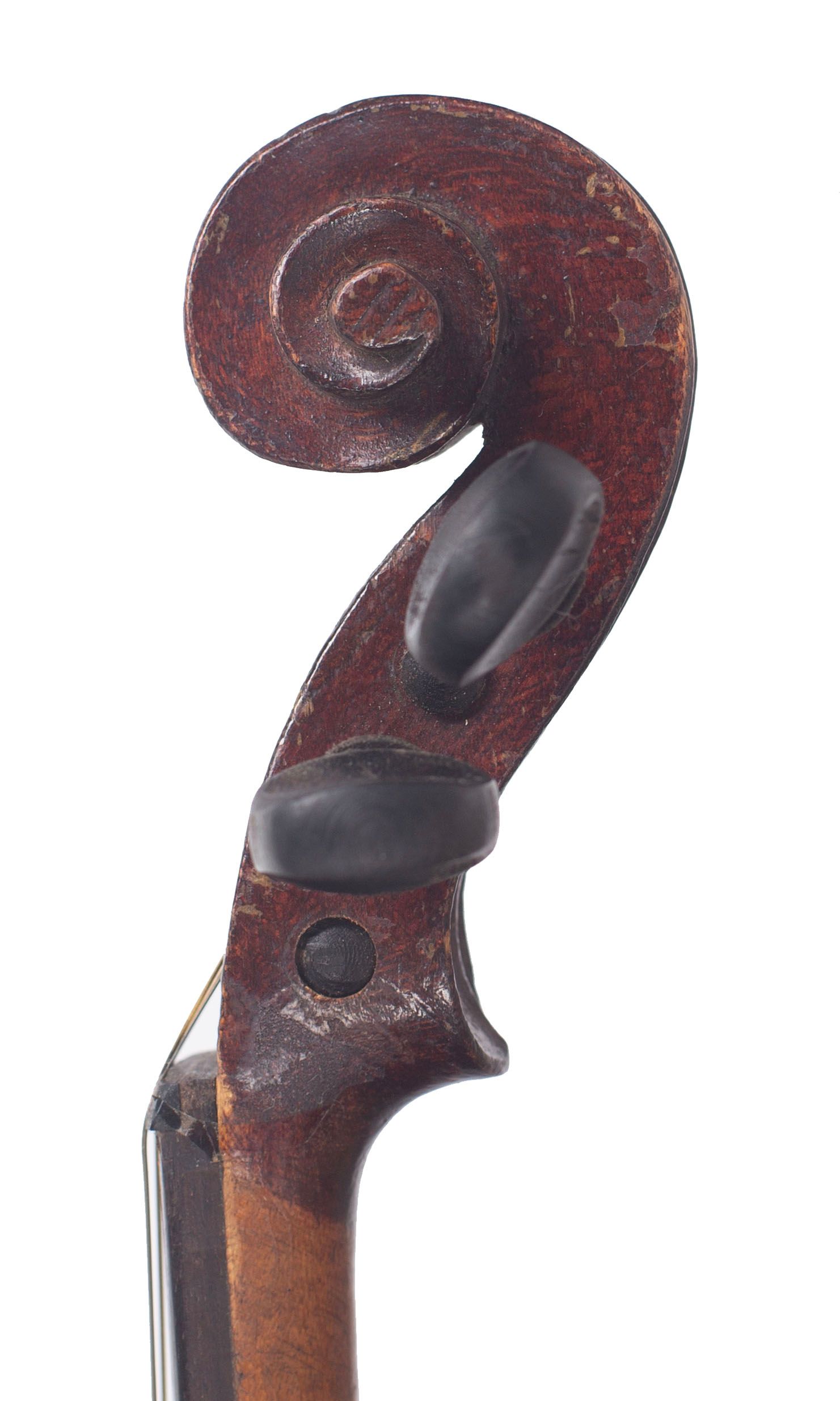 Small sized violin, Workshop of Jérôme Thibouville-Lamy, Mirecourt, circa 1890 — scroll
