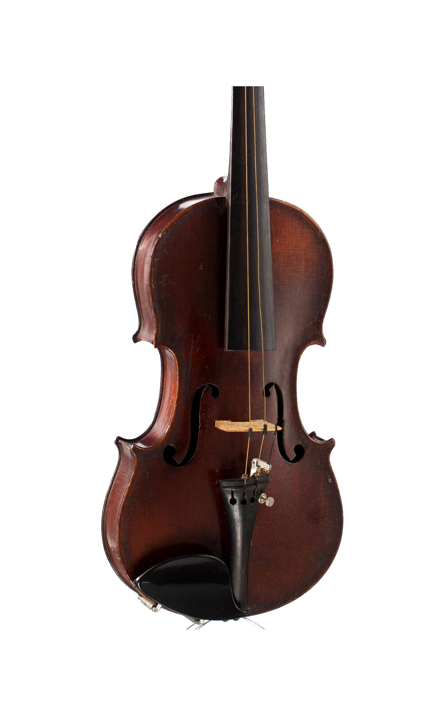 Small sized violin, Workshop of Jérôme Thibouville-Lamy, Mirecourt, circa 1890 — angled view, 20°