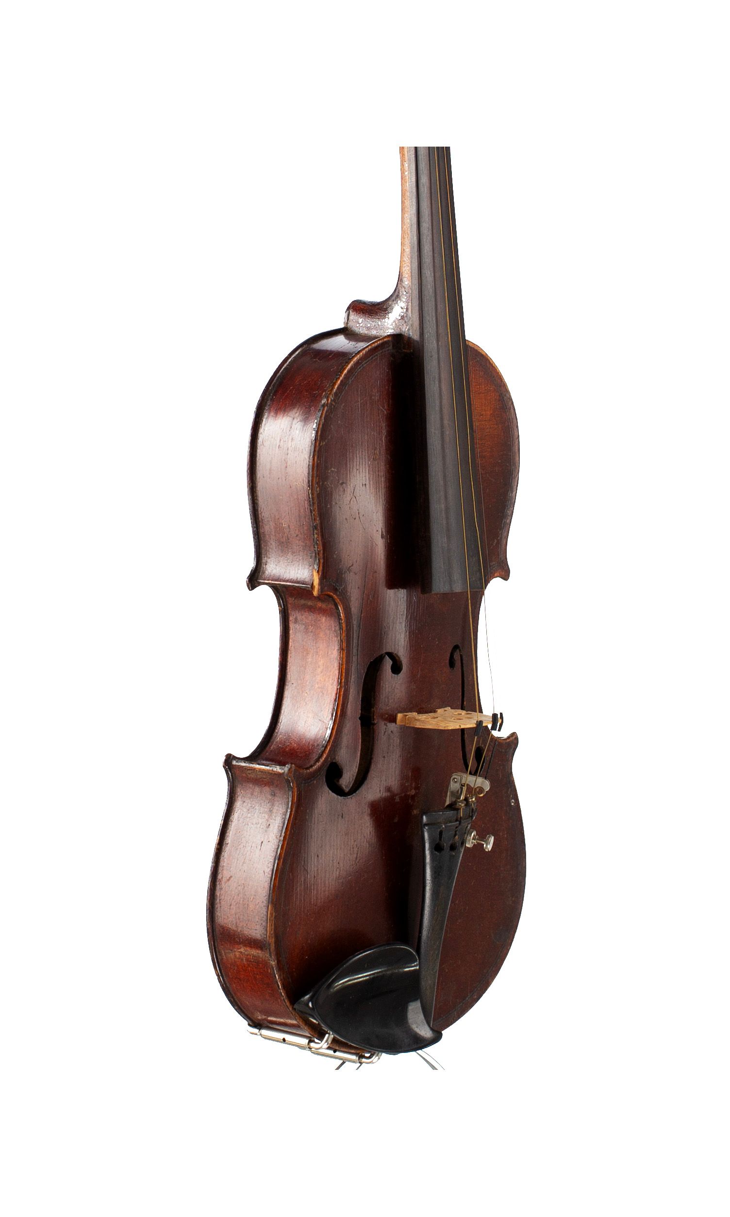 Small sized violin, Workshop of Jérôme Thibouville-Lamy, Mirecourt, circa 1890 — angled view, 50°