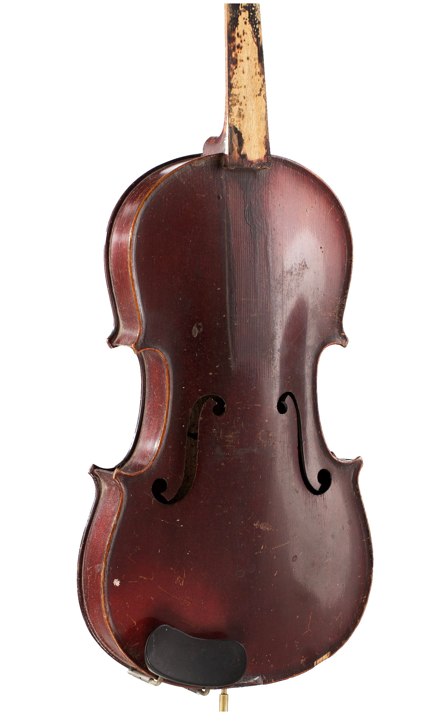 Three-quarter sized violin, Workshop of Jérôme Thibouville-Lamy, Mirecourt, circa 1890 — angled view, 30°