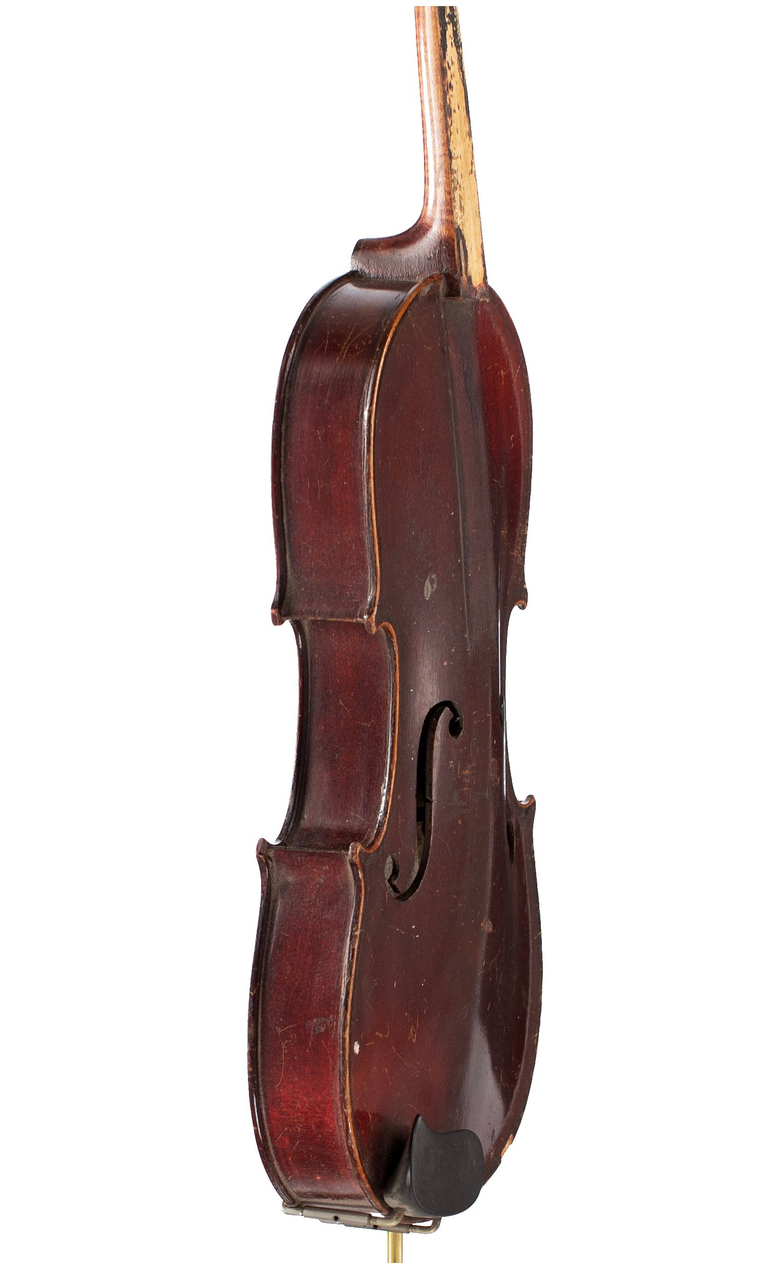 Three-quarter sized violin, Workshop of Jérôme Thibouville-Lamy, Mirecourt, circa 1890 — angled view, 70°