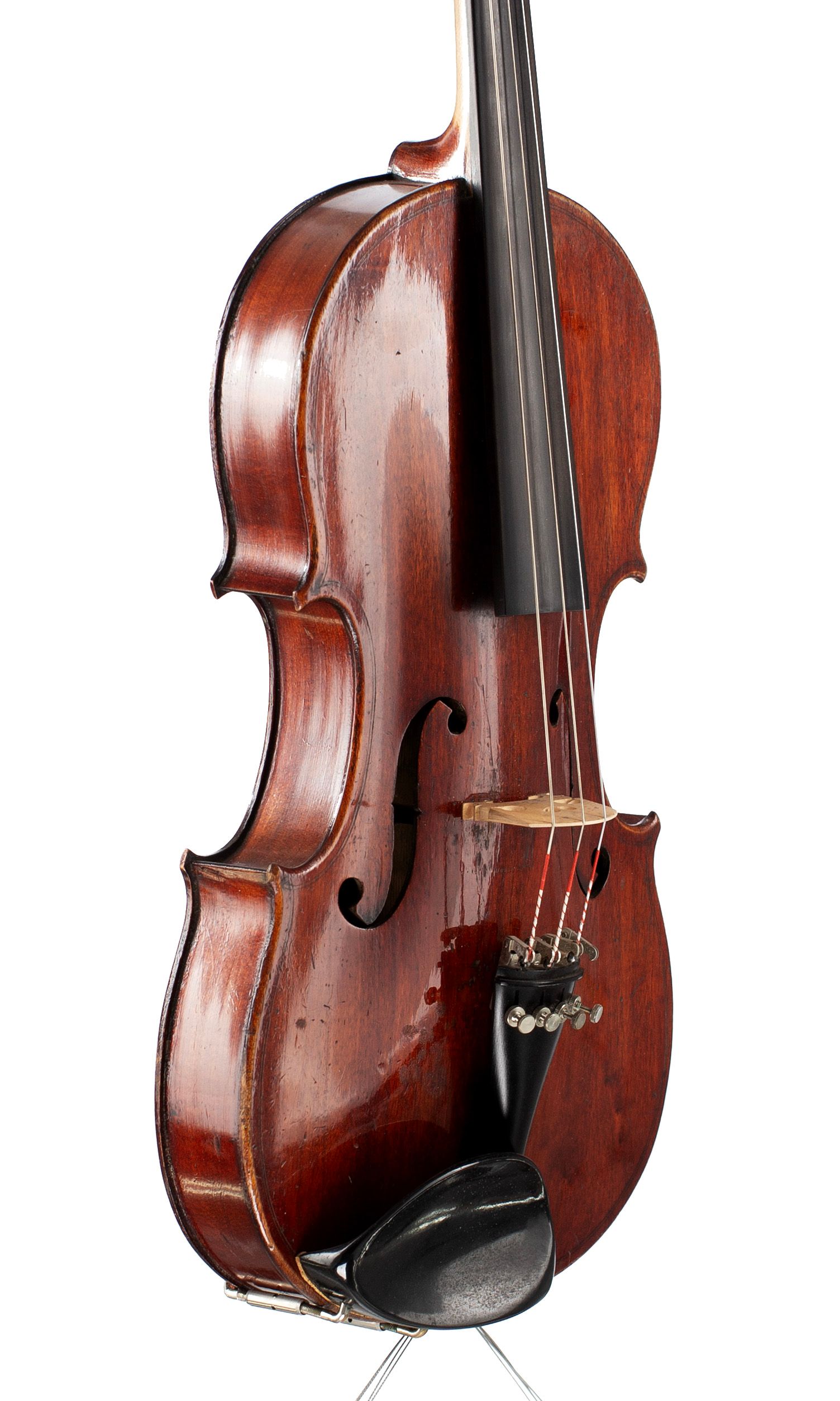 Violin, Workshop of Jérôme Thibouville-Lamy, Mirecourt, circa 1900 — angled view, 50°