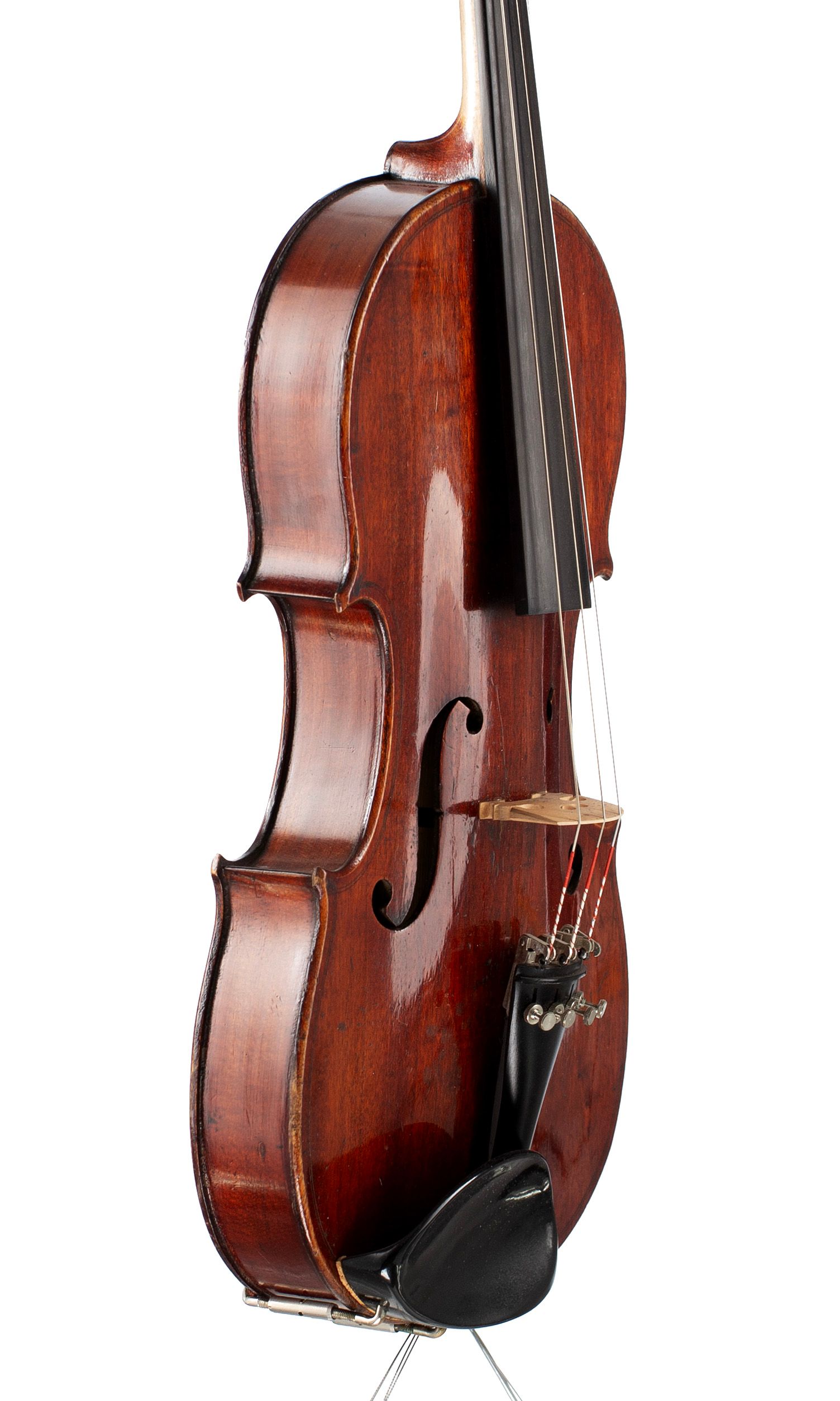Violin, Workshop of Jérôme Thibouville-Lamy, Mirecourt, circa 1900 — angled view, 60°