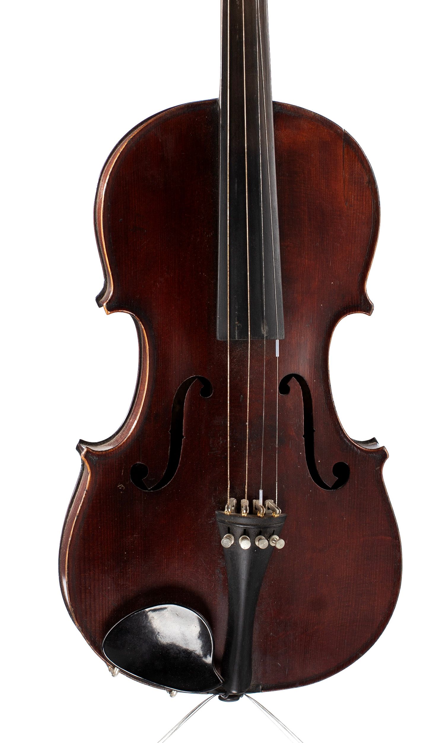 Violin, Workshop of Jérôme Thibouville-Lamy, Mirecourt, circa 1890 — angled view, 10°