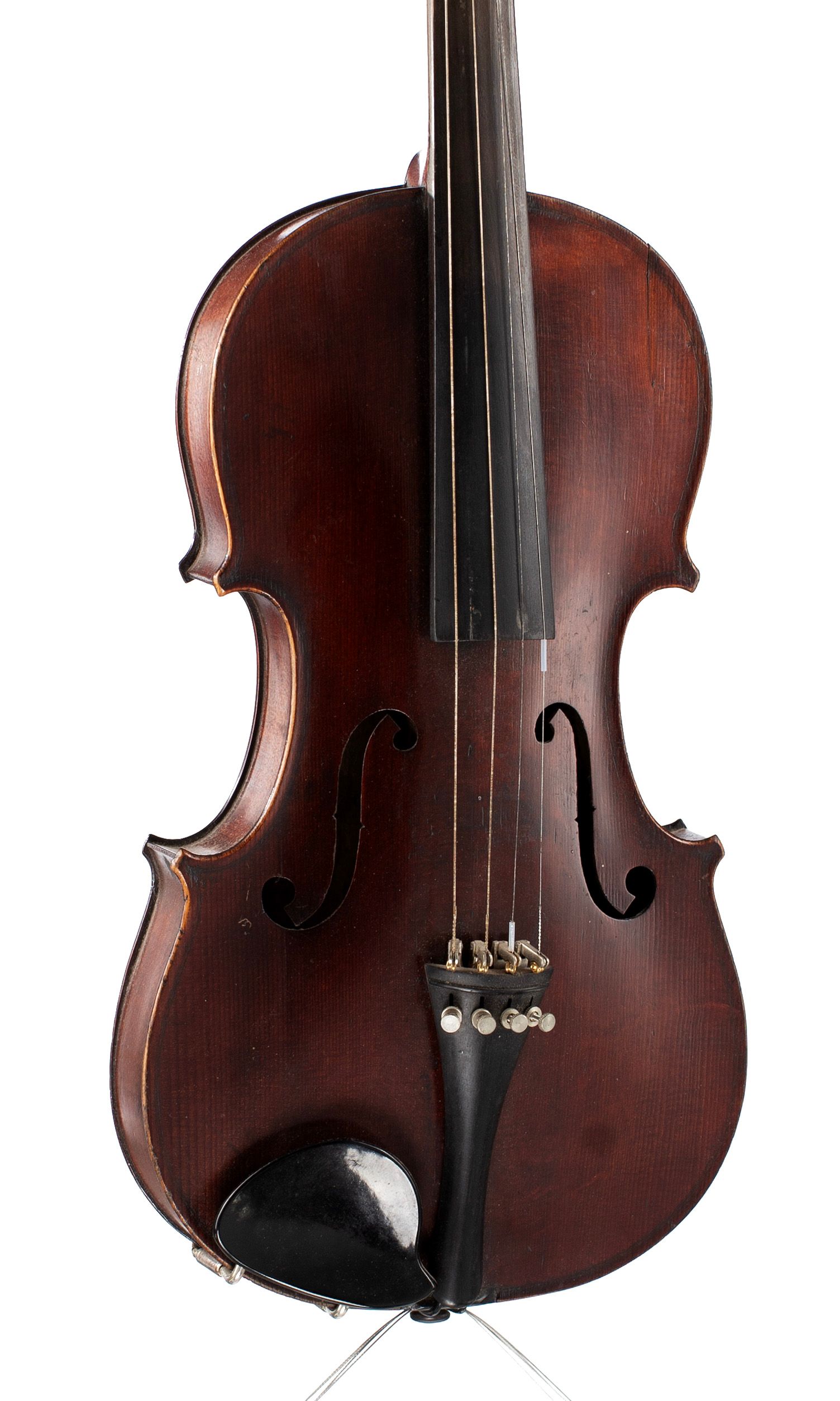 Violin, Workshop of Jérôme Thibouville-Lamy, Mirecourt, circa 1890 — angled view, 20°