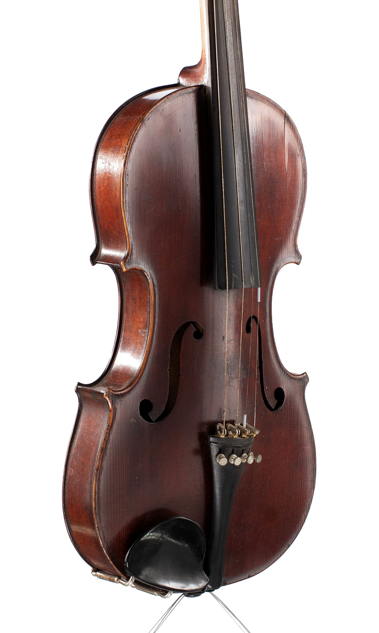Violin, Workshop of Jérôme Thibouville-Lamy, Mirecourt, circa 1890 — angled view, 40°