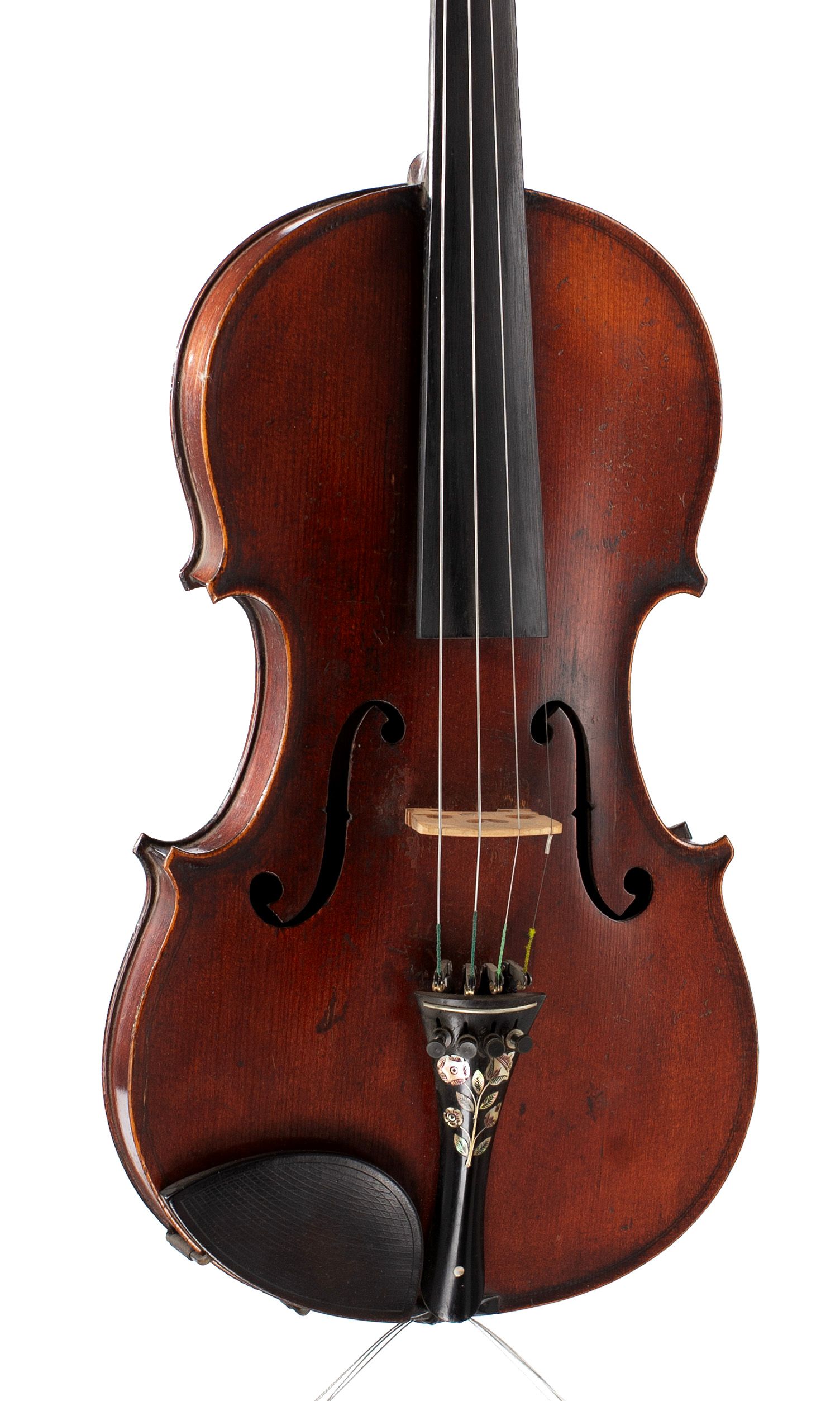 Violin, Workshop of Jérôme Thibouville-Lamy, Mirecourt, circa 1890 — angled view, 20°