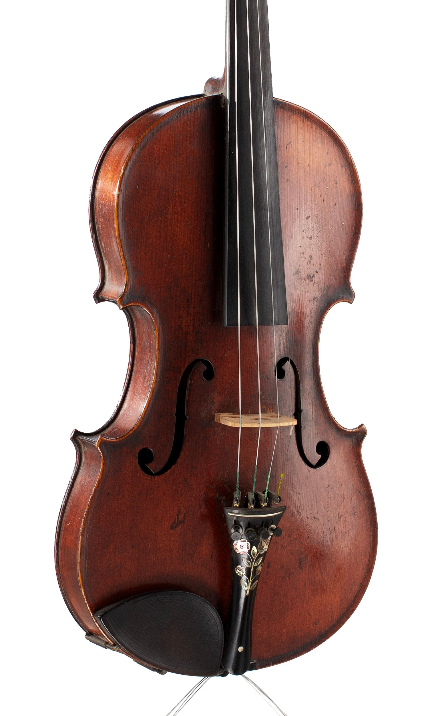 Violin, Workshop of Jérôme Thibouville-Lamy, Mirecourt, circa 1890 — angled view, 30°