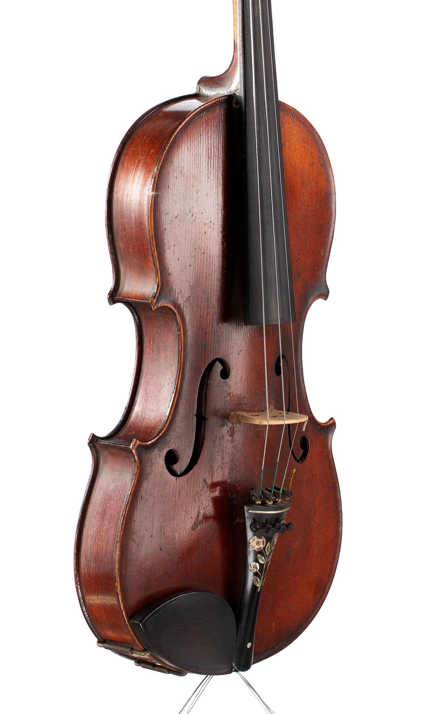Violin, Workshop of Jérôme Thibouville-Lamy, Mirecourt, circa 1890 — angled view, 50°