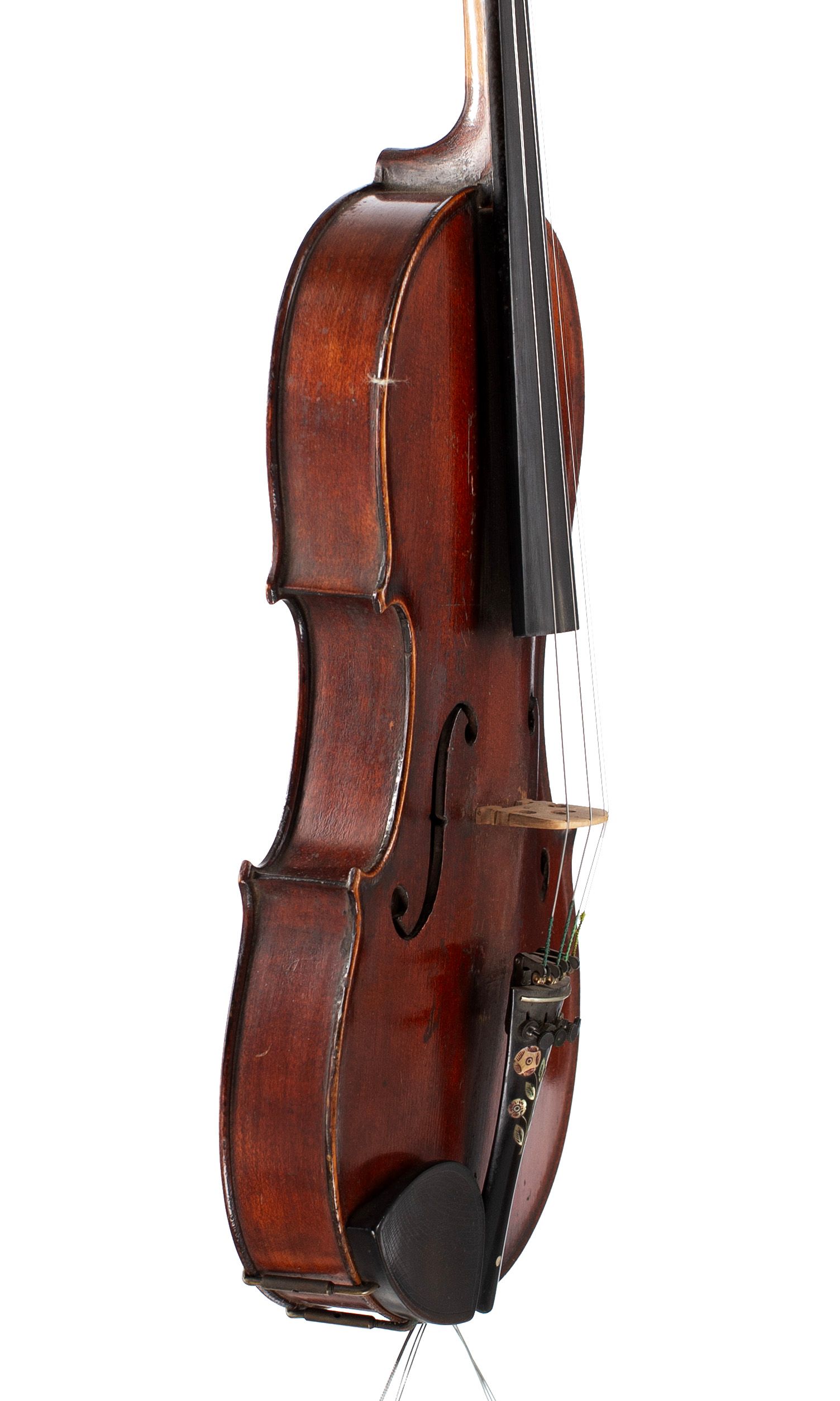 Violin, Workshop of Jérôme Thibouville-Lamy, Mirecourt, circa 1890 — angled view, 70°
