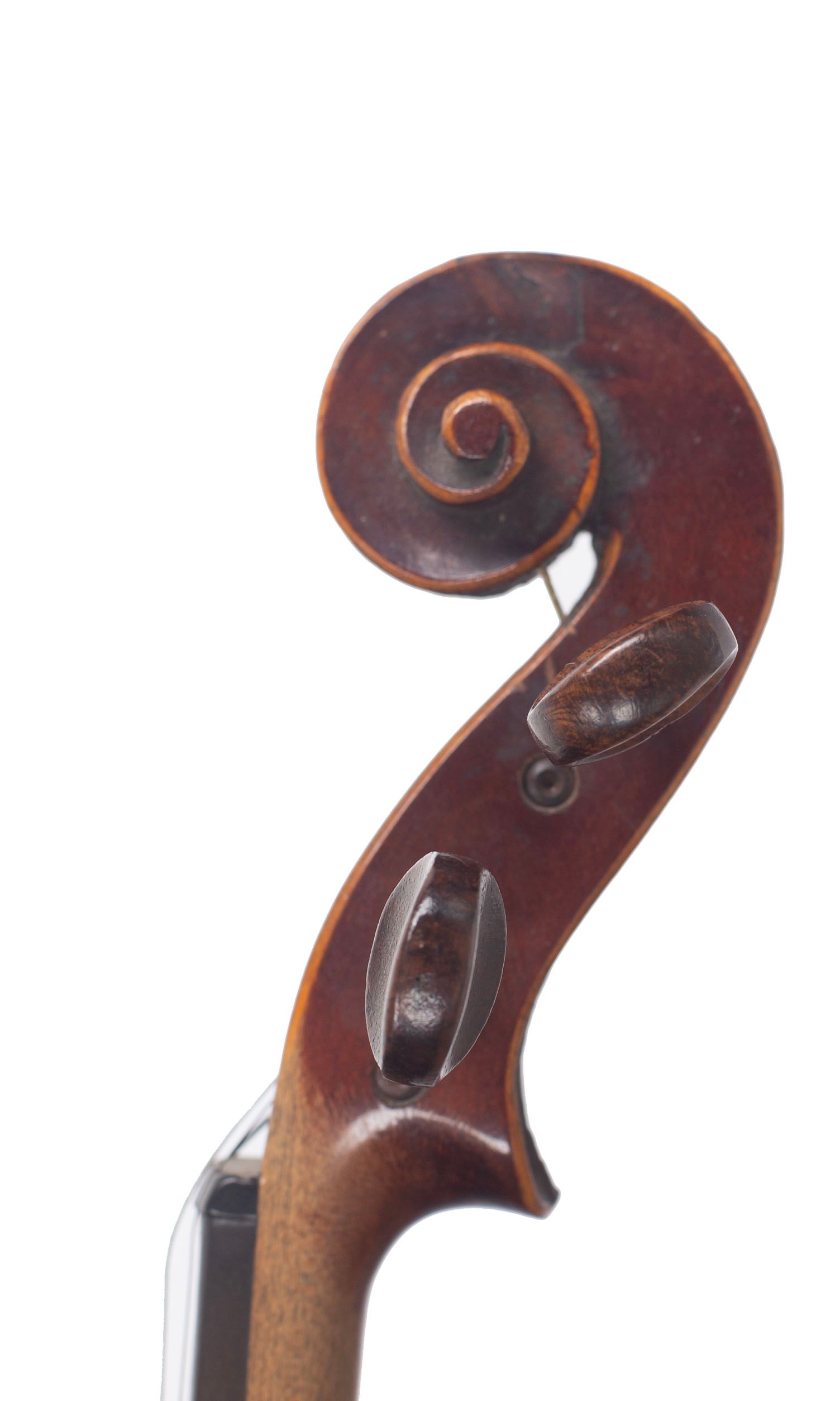 Violin, Workshop of Jérôme Thibouville-Lamy, Mirecourt, circa 1890 — scroll