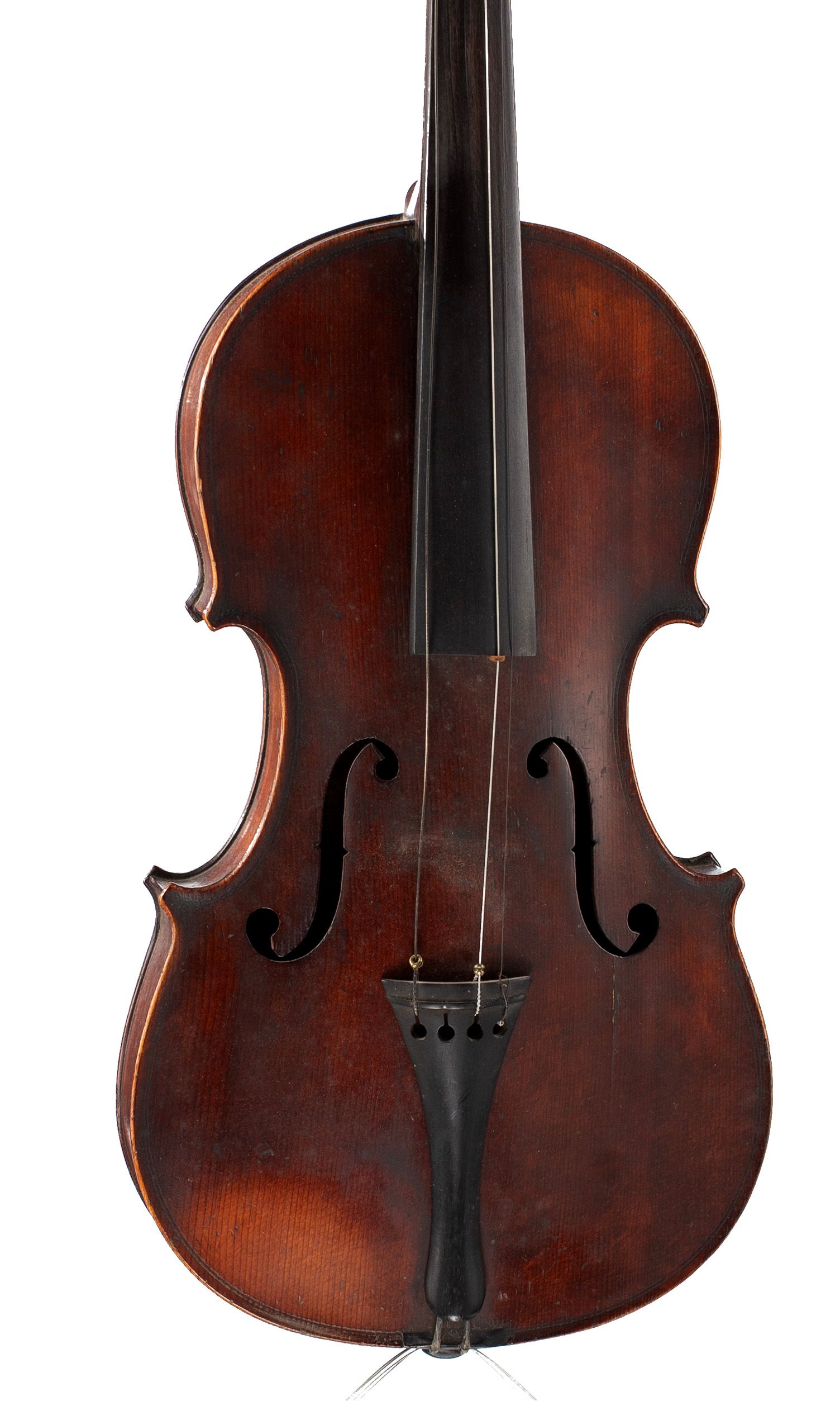 Violin, Workshop of Jérôme Thibouville-Lamy, Mirecourt, circa 1890 — angled view, 10°