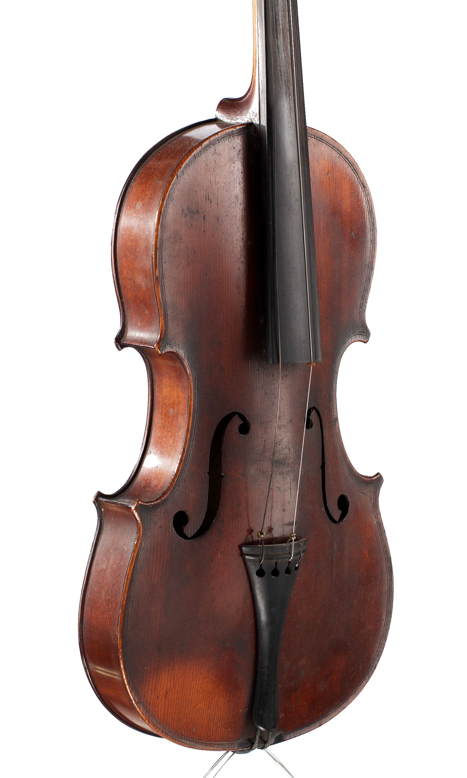 Violin, Workshop of Jérôme Thibouville-Lamy, Mirecourt, circa 1890 — angled view, 40°