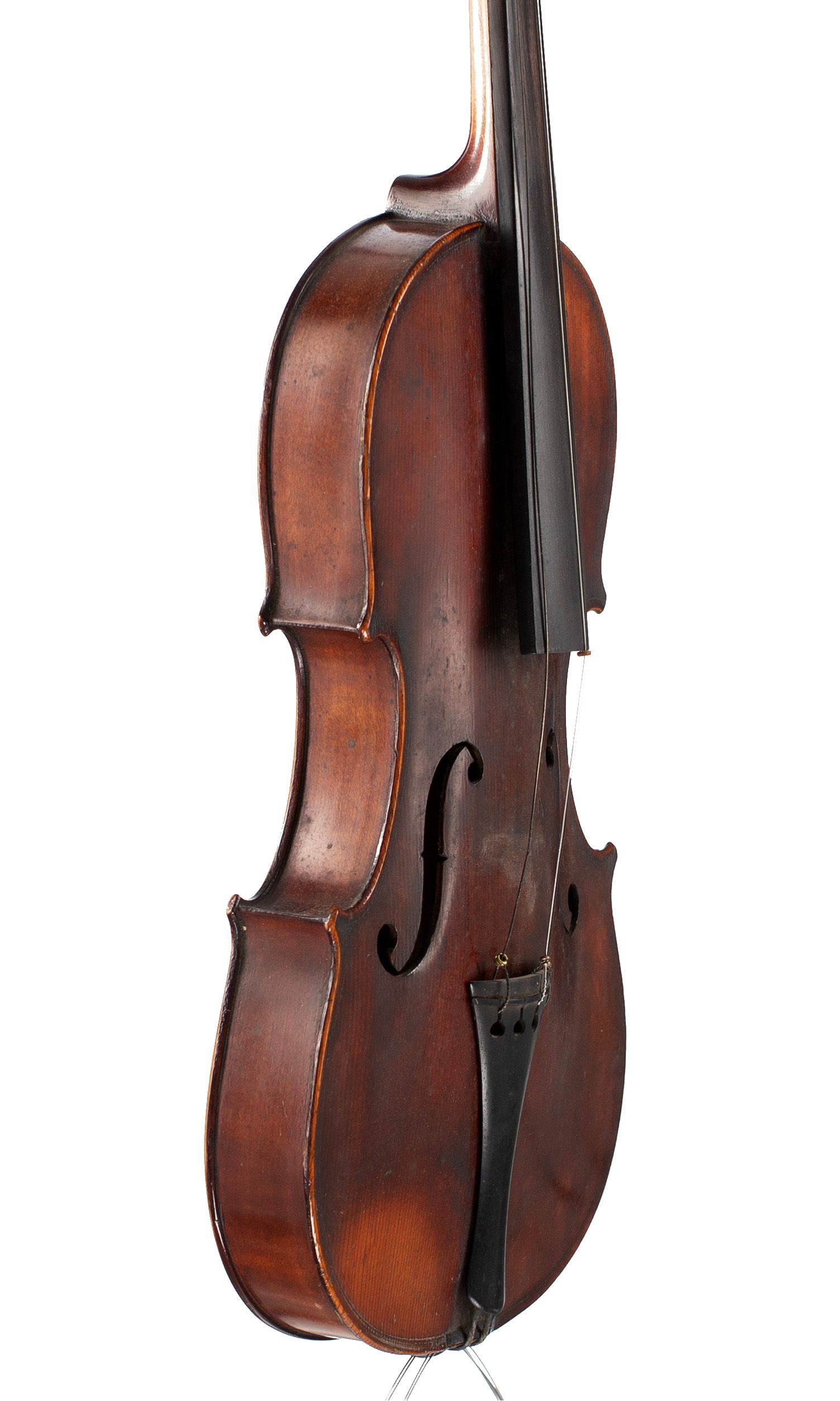 Violin, Workshop of Jérôme Thibouville-Lamy, Mirecourt, circa 1890 — angled view, 60°
