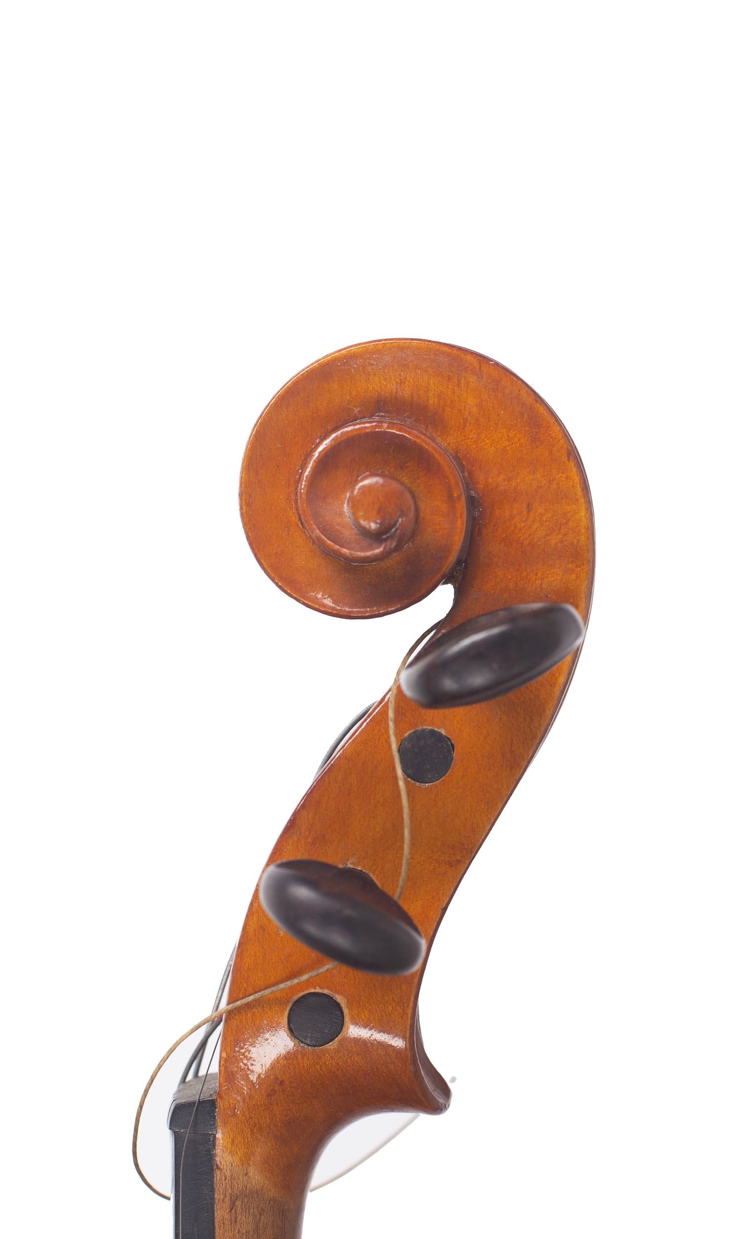 Three-quarter sized violin, Workshop of Jérôme Thibouville-Lamy, Mirecourt, circa 1890 — scroll