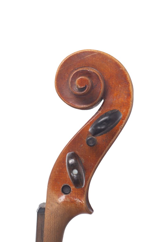 Violin, Workshop of Jérôme Thibouville-Lamy, Mirecourt, circa 1890 — scroll