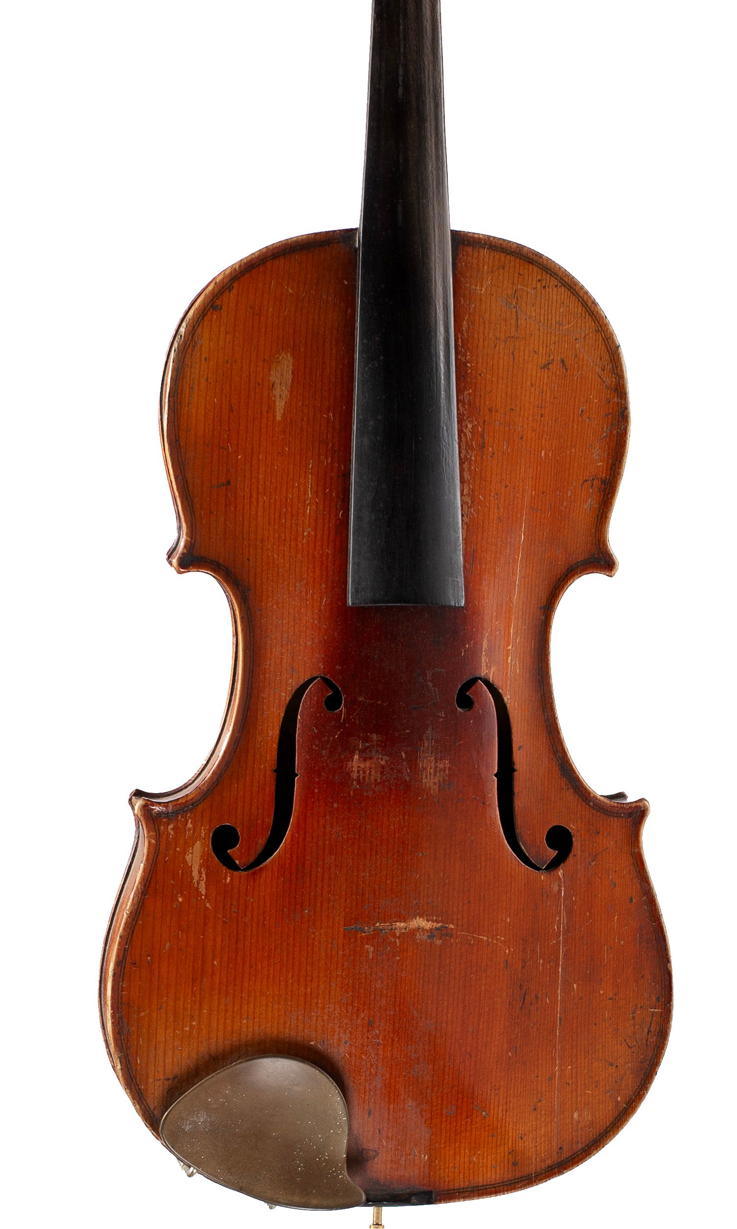 Violin, Workshop of Jérôme Thibouville-Lamy, Mirecourt, circa 1890 — angled view, 10°