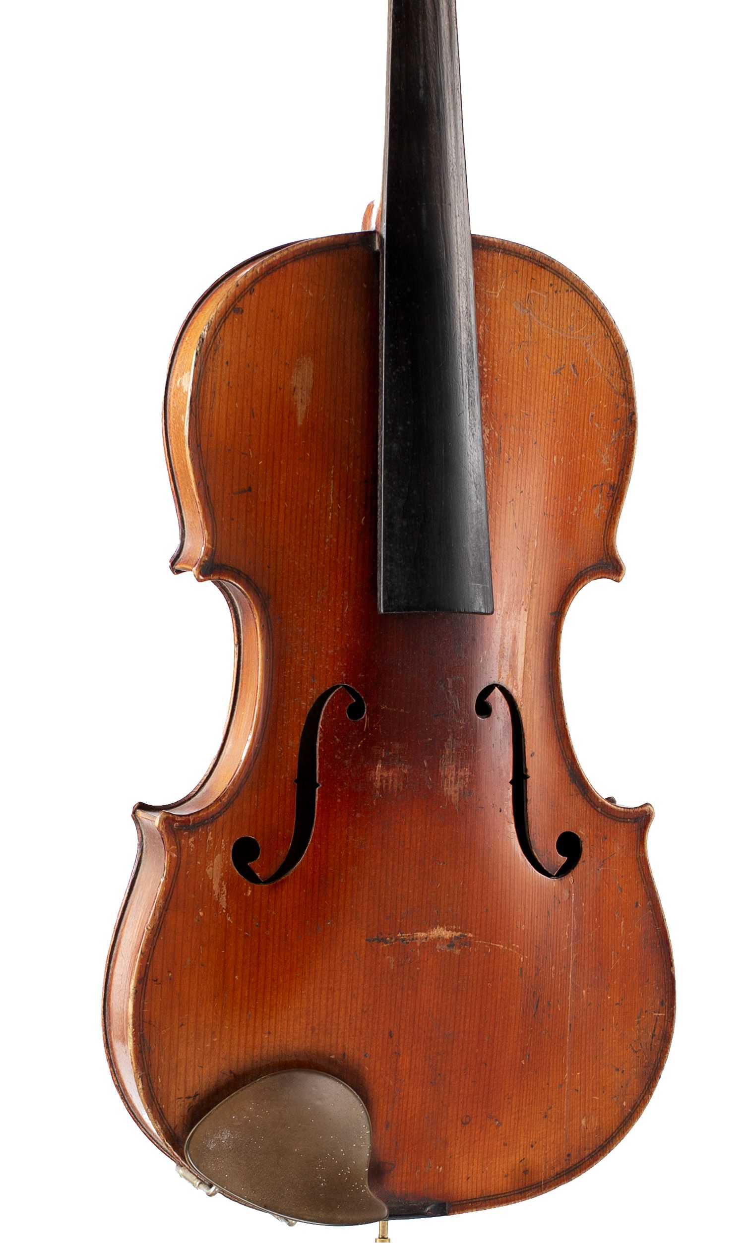 Violin, Workshop of Jérôme Thibouville-Lamy, Mirecourt, circa 1890 — angled view, 20°