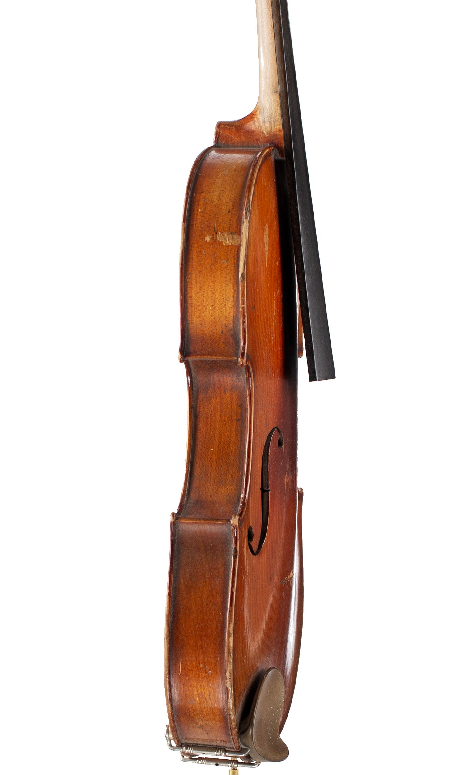 Violin, Workshop of Jérôme Thibouville-Lamy, Mirecourt, circa 1890 — angled view, 80°
