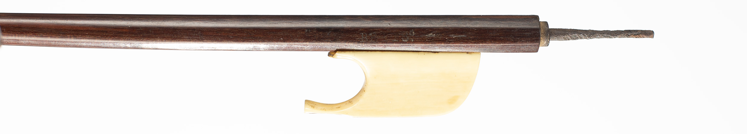 An ivory-mounted small-sized violin bow by John Dodd, London, circa 1780 — frog