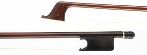 A silver-mounted cello bow by John Dodd, London, circa 1800 — head and frog