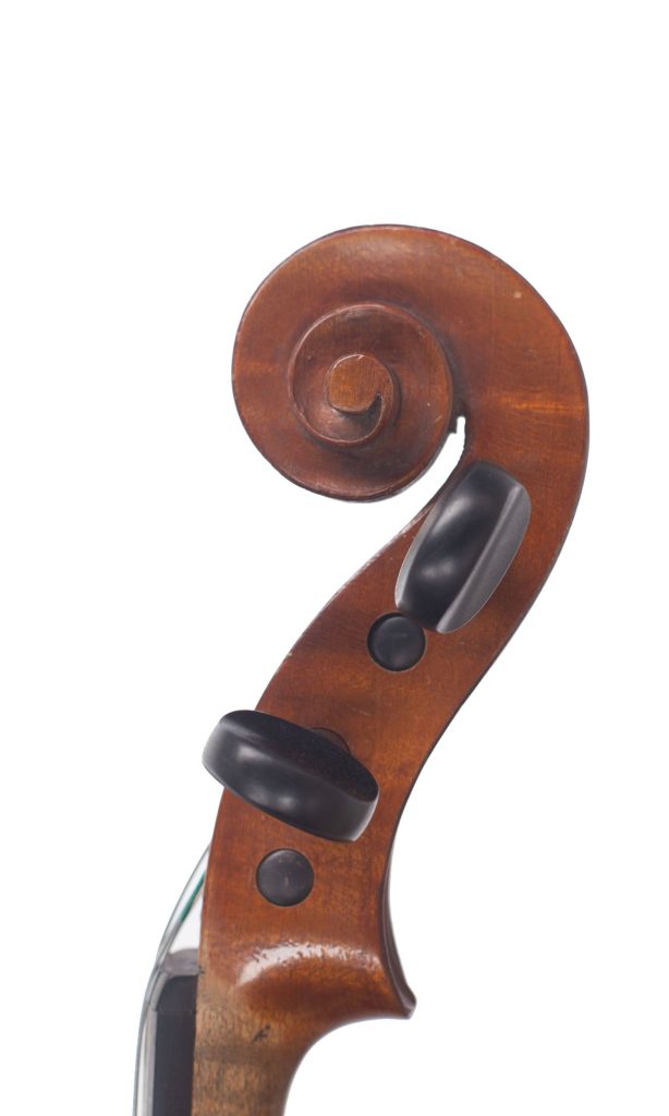 Violin, Workshop of Jérôme Thibouville-Lamy, Mirecourt, circa 1900 — scroll